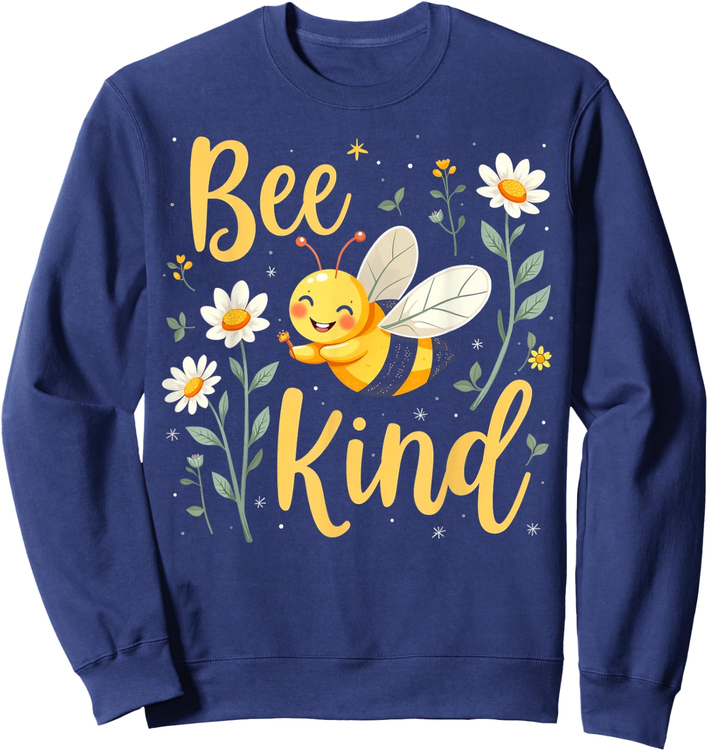 Bee Kind Cute bee with Flower Kindness Sweatshirt - Sweatshirt | Navy