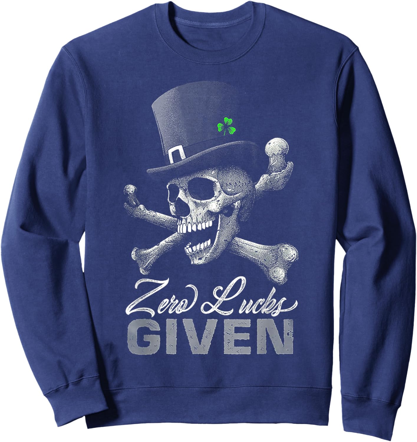 Skull Zero Lucks Given Sweatshirt - Sweatshirt | Navy