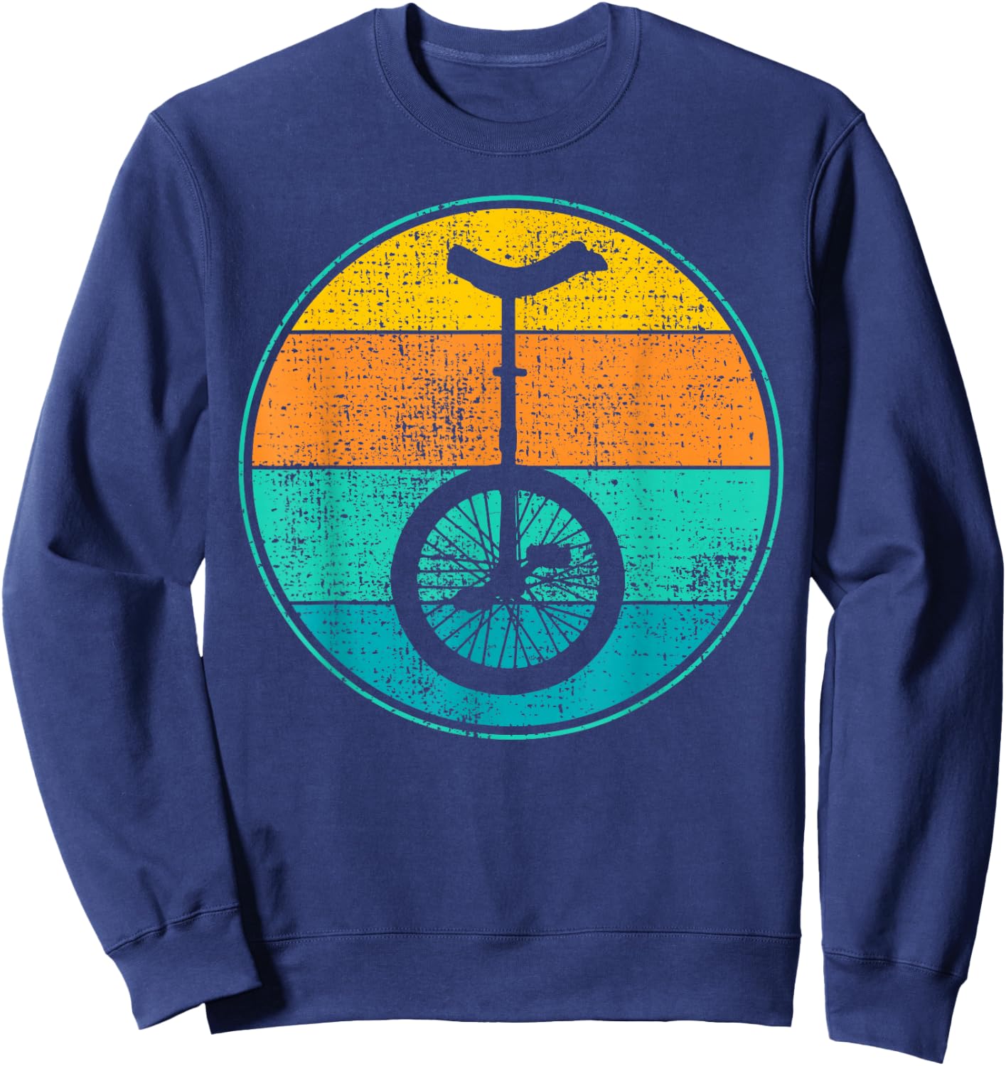 Unicycle Vintage Retro 70s Graphic Design Gift Sweatshirt - Sweatshirt | Navy