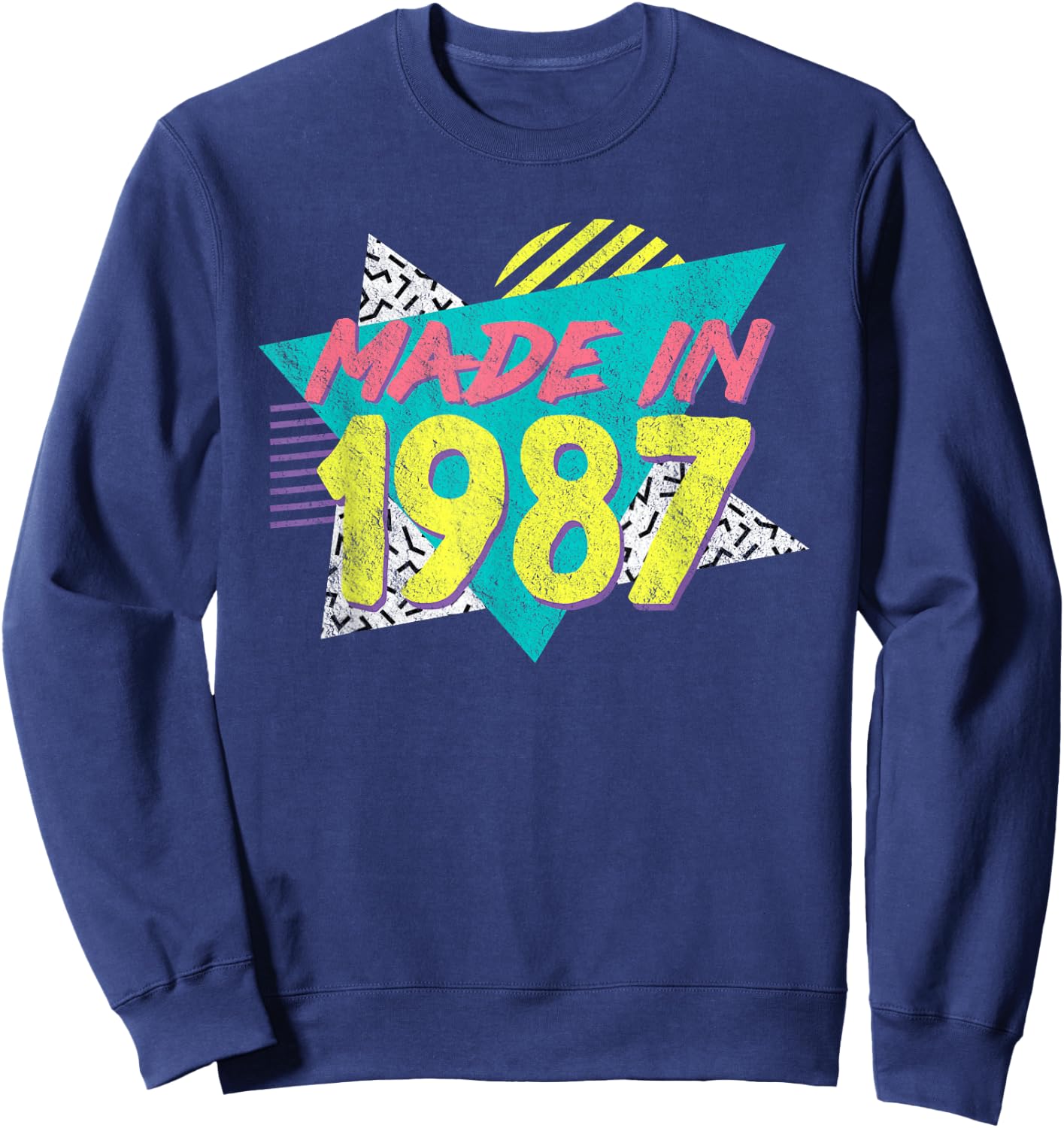 Made in 1987 Retro Vintage 38th Birthday Sweatshirt - Sweatshirt | Navy
