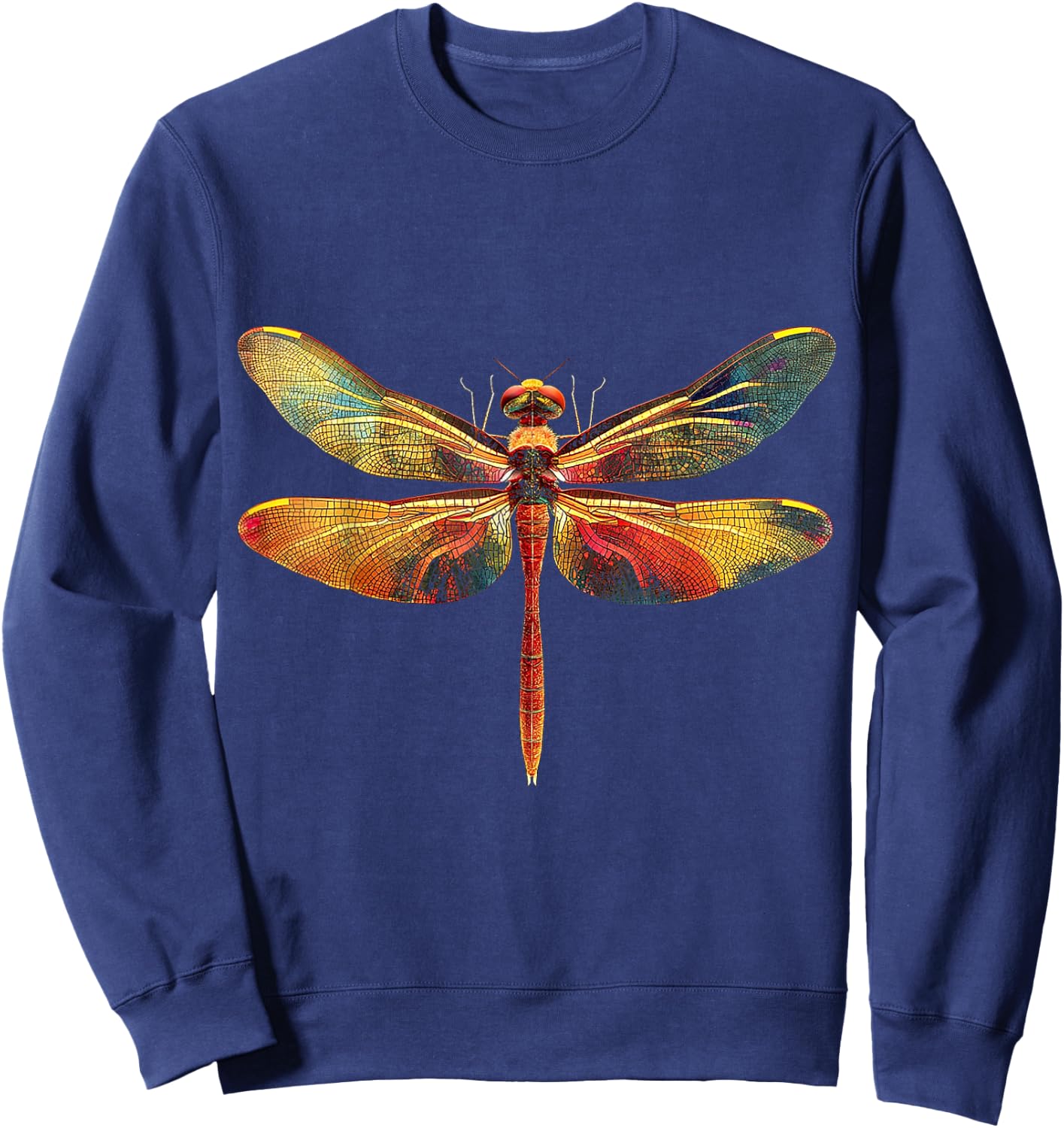 Dragonfly Animal Motif Artwork Dragonfly Sweatshirt - Sweatshirt | Navy