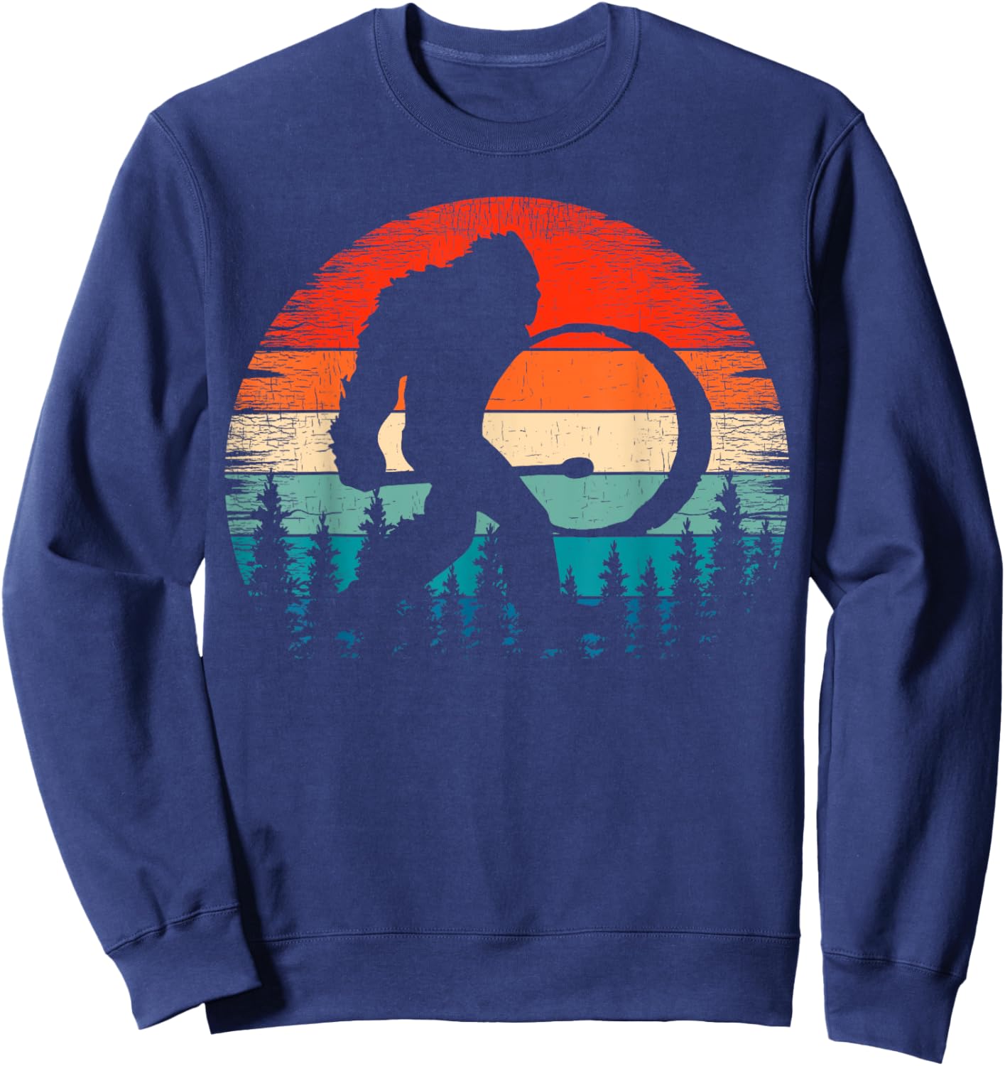 Bigfoot Drum Player Marching Band Sasquatch Bass Drummer Sweatshirt - Sweatshirt | Navy