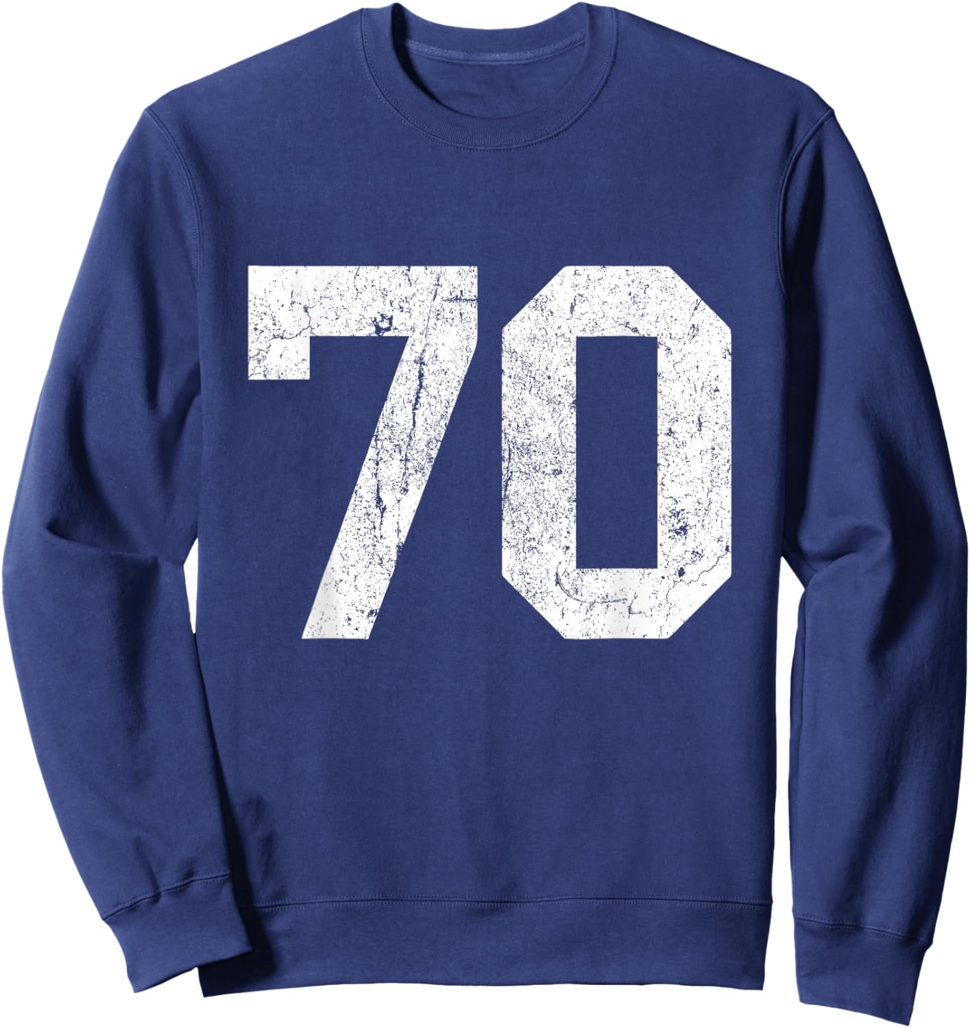 Jersey Uniform Number #70 Athletic Style Sports Graphic Sweatshirt - Sweatshirt | Navy