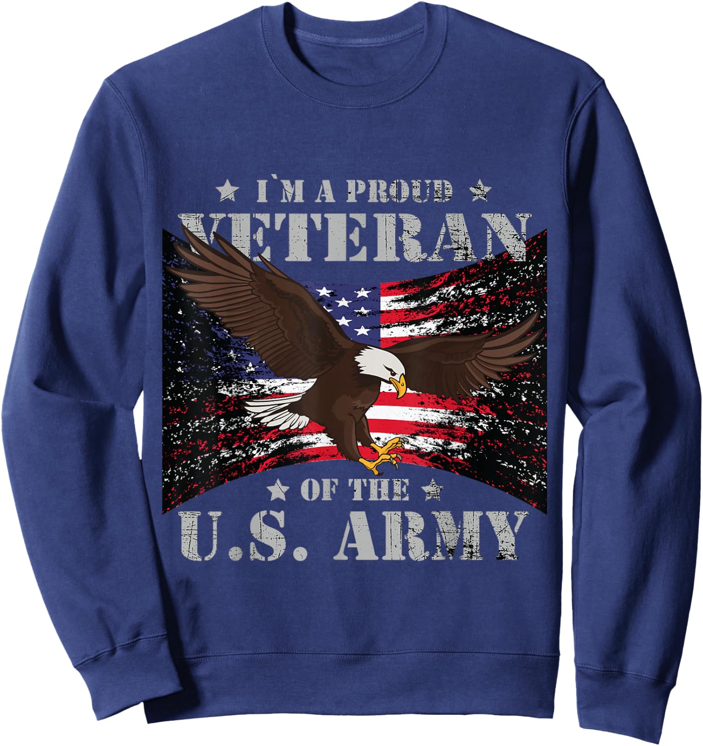 Proud U.S. Army Veteran Sweatshirt - Sweatshirt | Navy