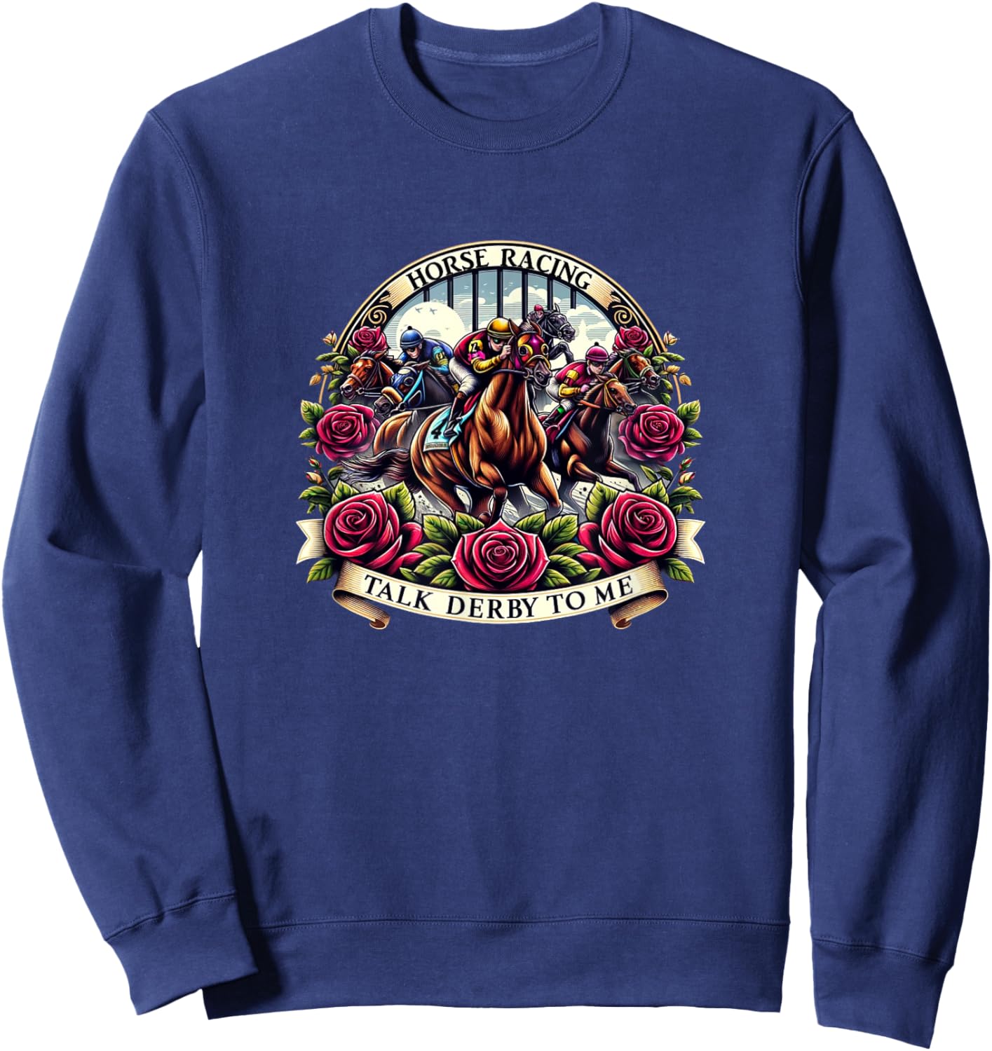 Talk Derby To Me - Horse Racing Racehorses Sweatshirt - Sweatshirt | Navy