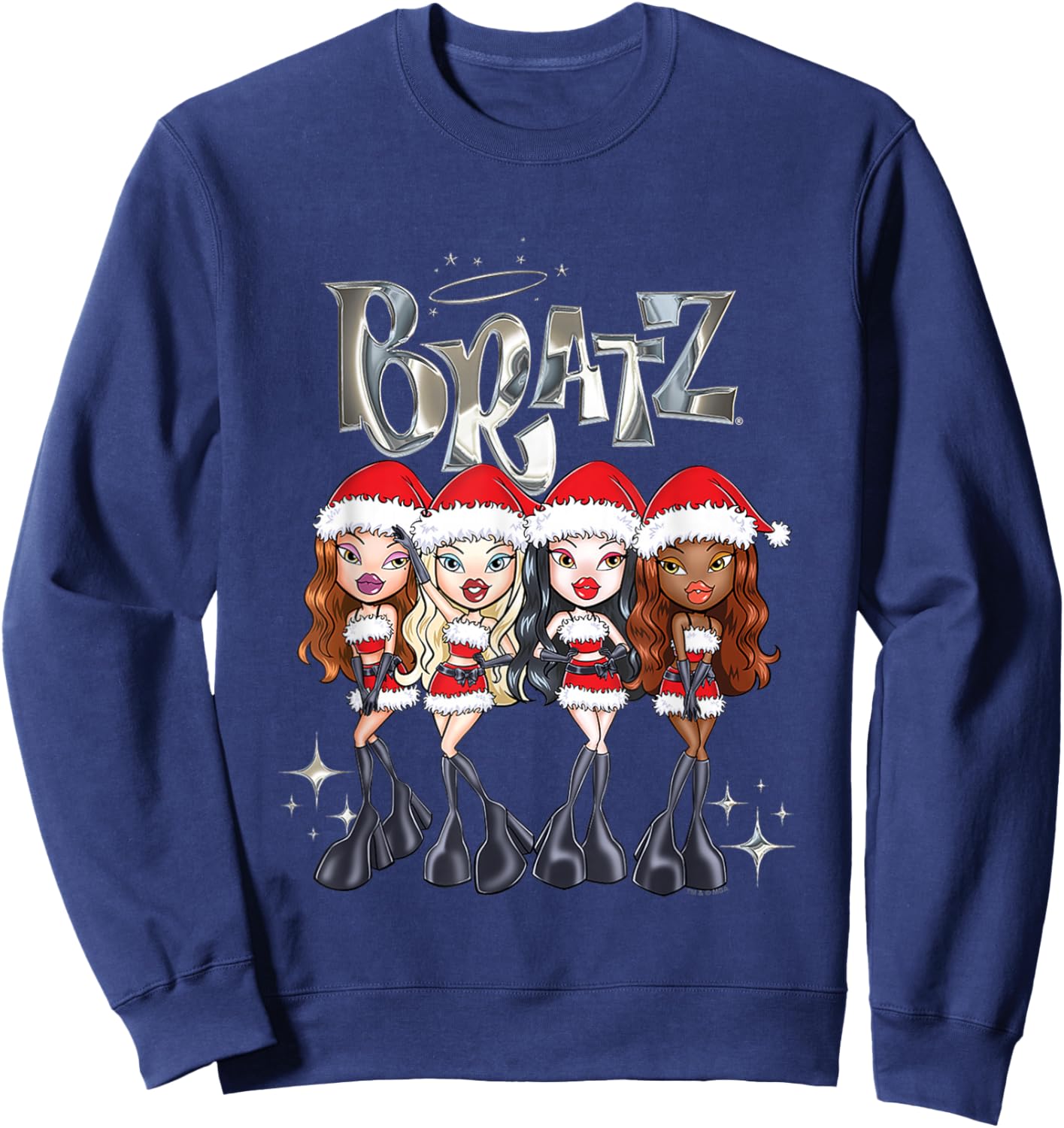 Bratz Christmas Santa's Helpers Outfits Group Shot Sweatshirt - Sweatshirt | Navy