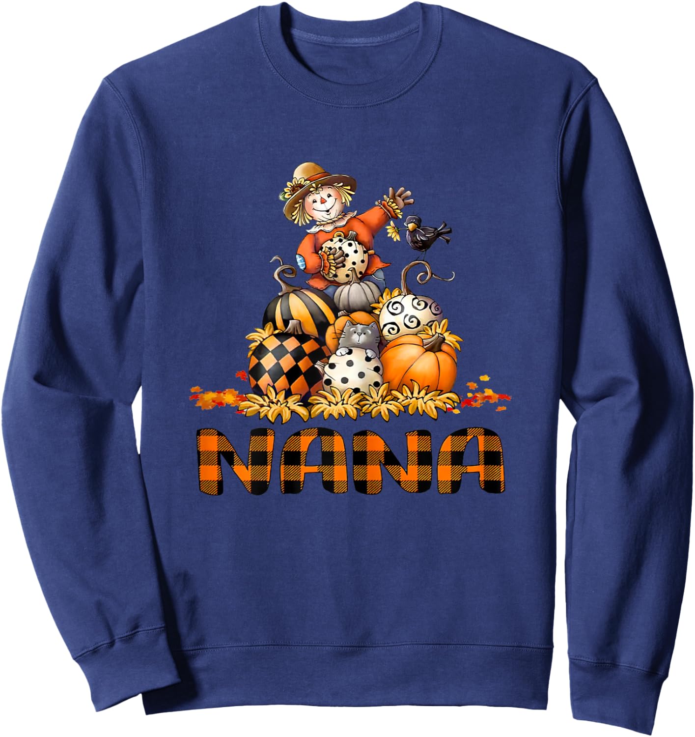 Fall Nana Pumpkin Halloween Sweatshirt - Sweatshirt | Navy