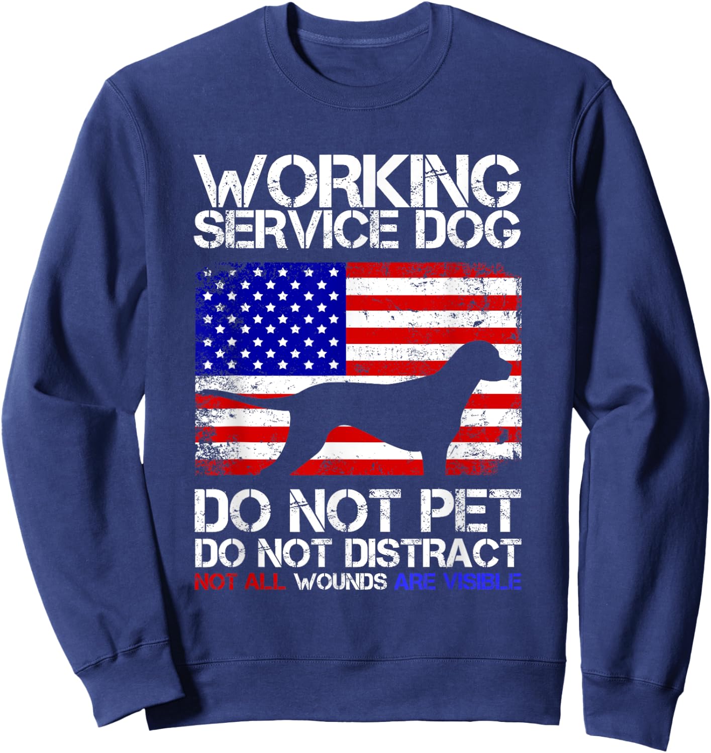 PTSD Veteran Dog Work Service Men Sweatshirt - Sweatshirt | Navy
