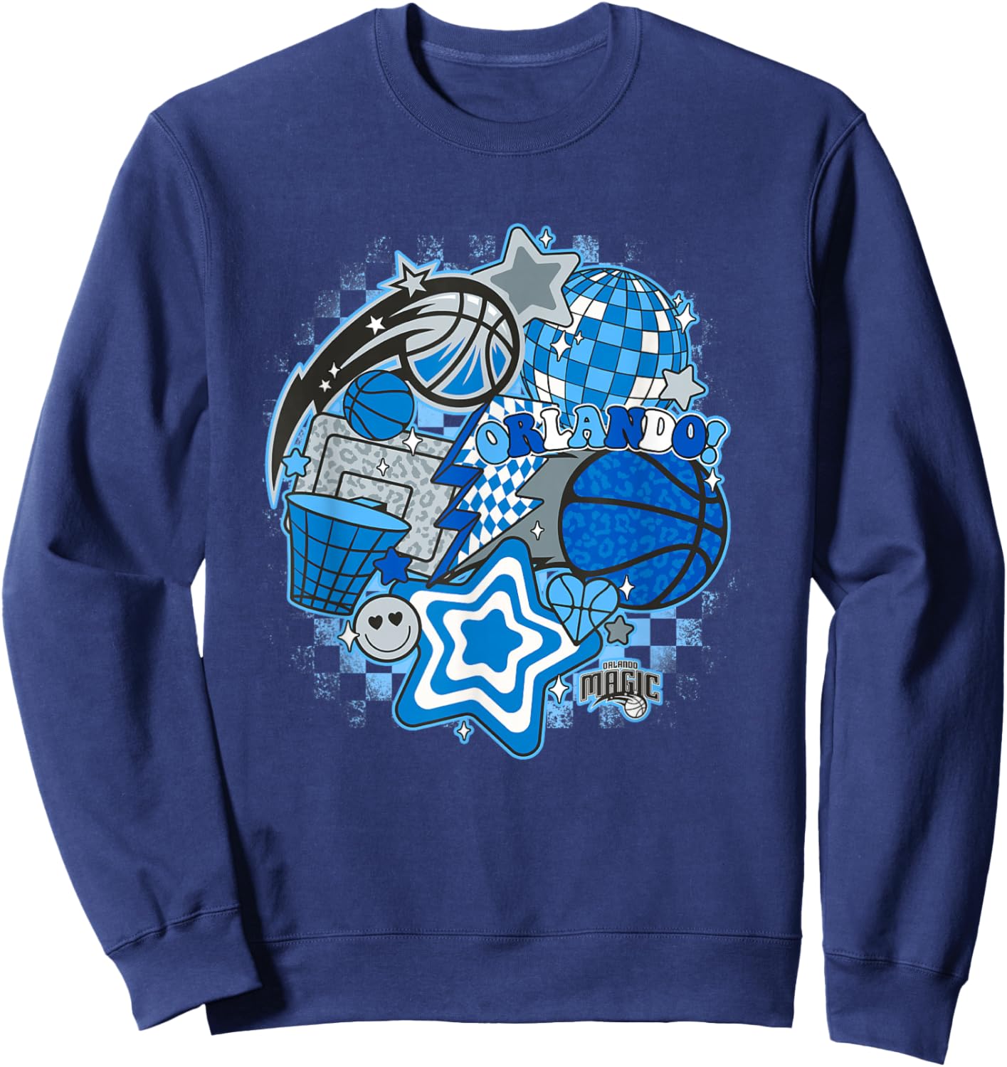 NBA Orlando Magic Psychedelic Basketball Collage Sweatshirt - Sweatshirt | Navy