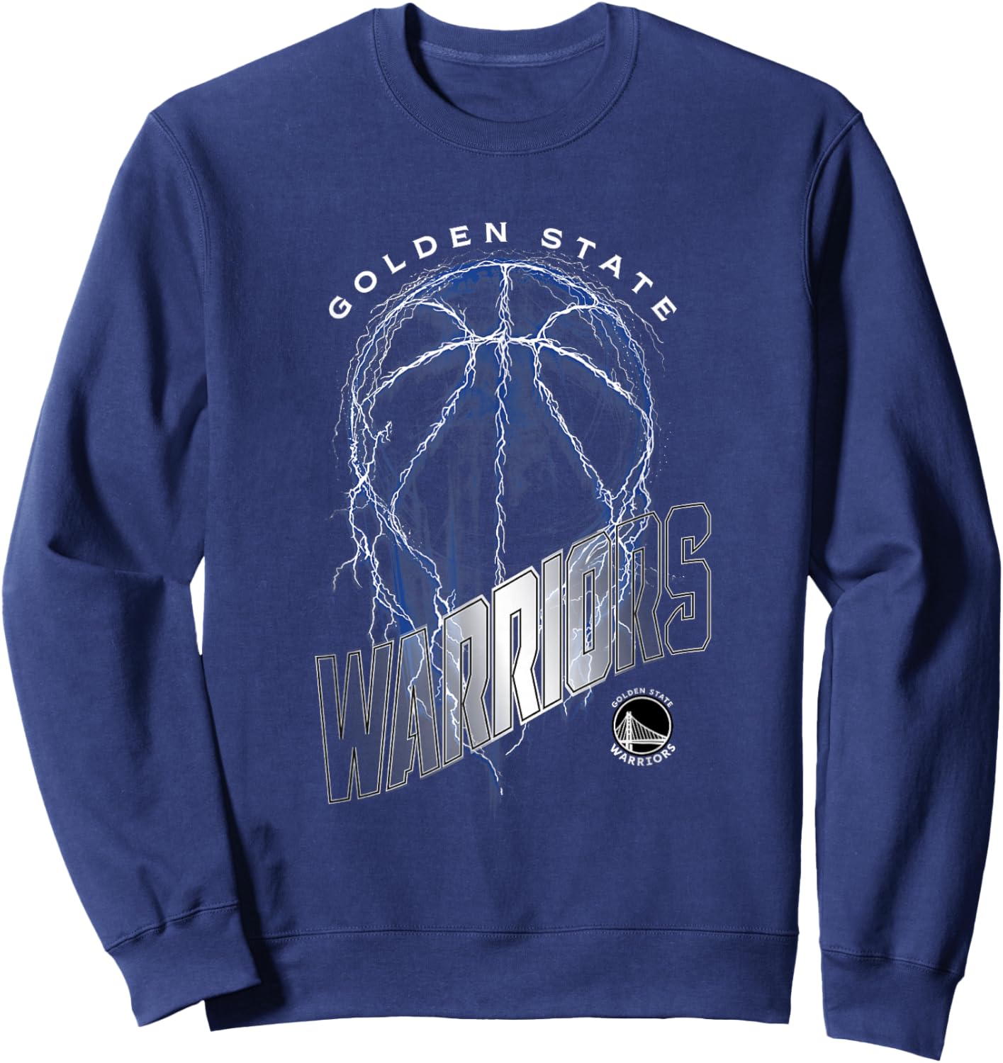 NBA Golden State Warriors Lightning Bolt Basketball Logo Sweatshirt - Sweatshirt | Navy