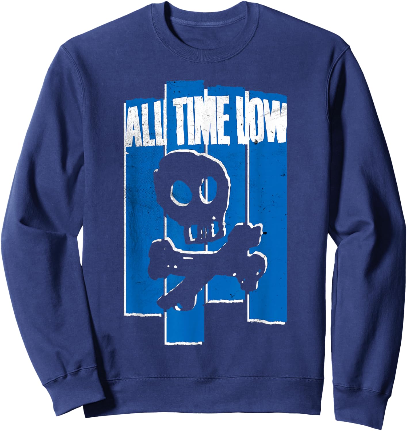 All Time Low Skully Lines - Women's Classic Fit Black Solid - Small Sweatshirt - Sweatshirt | Navy