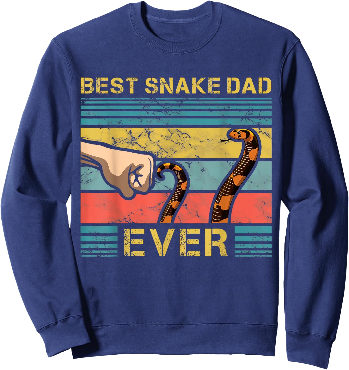 World's Best Snake Dad Funny Snake Enthusiast Father Sweatshirt - Sweatshirt | Navy