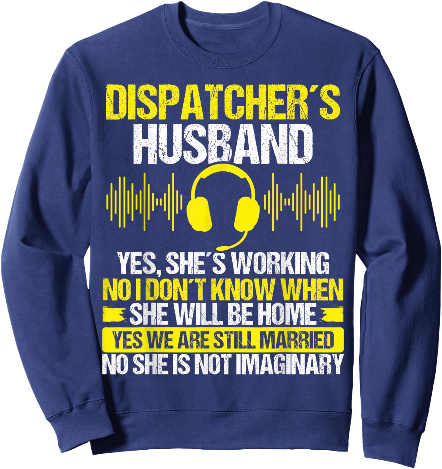 Dispatch Operator Thin Gold Line 911 Dispatch Mom Sweatshirt - Sweatshirt | Navy