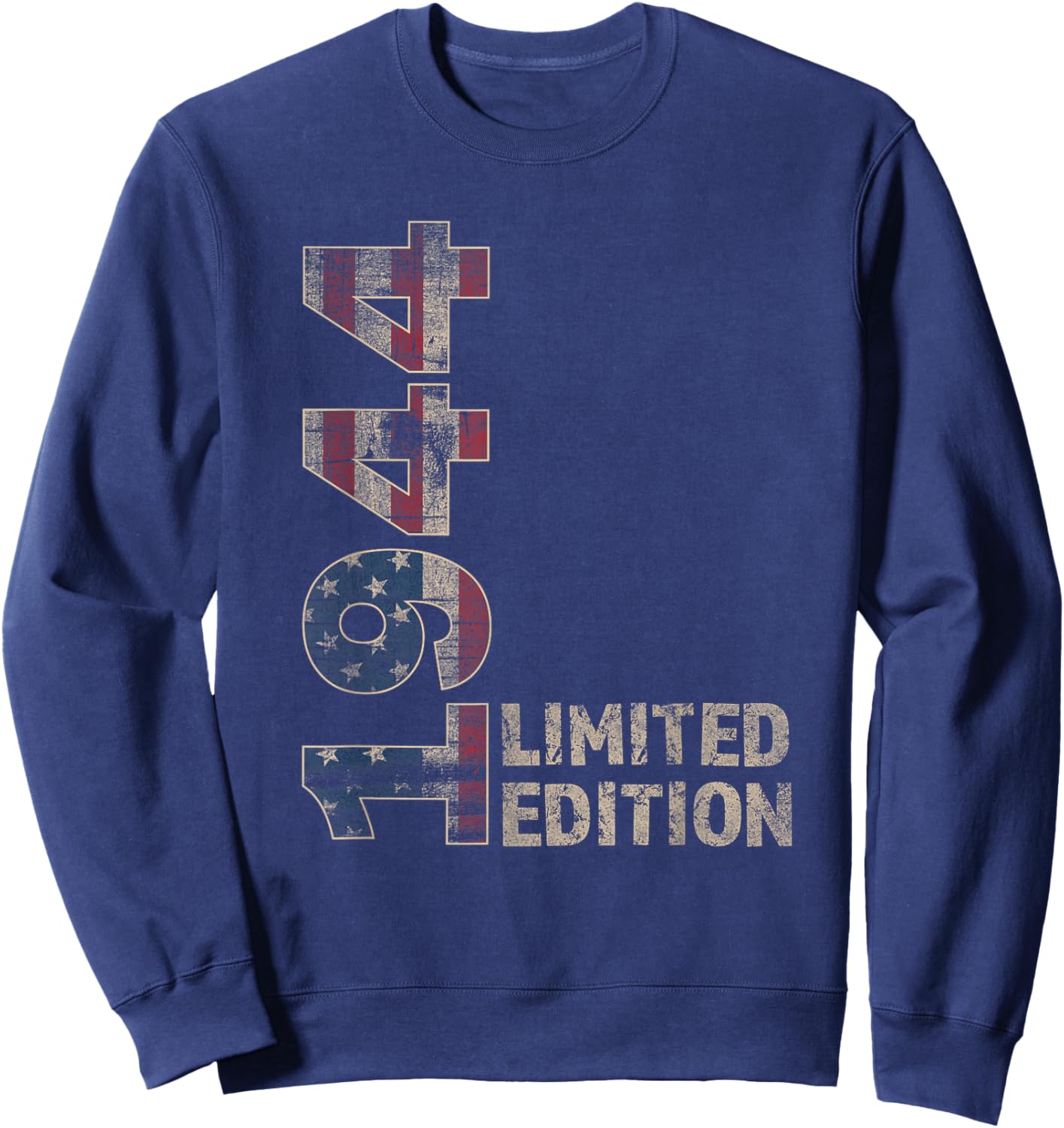 81th Birthday Gift men Vintage born 1944 turning 81 Year Sweatshirt - Sweatshirt | Navy