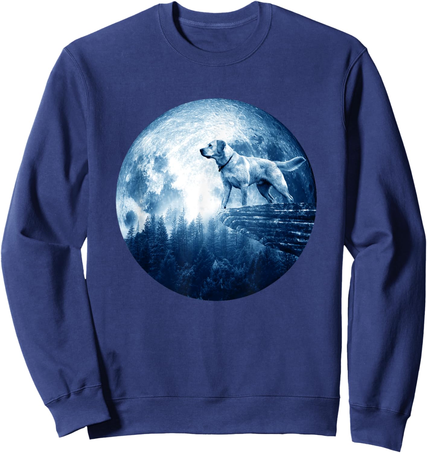 Labrador Retriever Dog Moon Dog Mom Dad Women Men Dog Lovers Sweatshirt - Sweatshirt | Navy