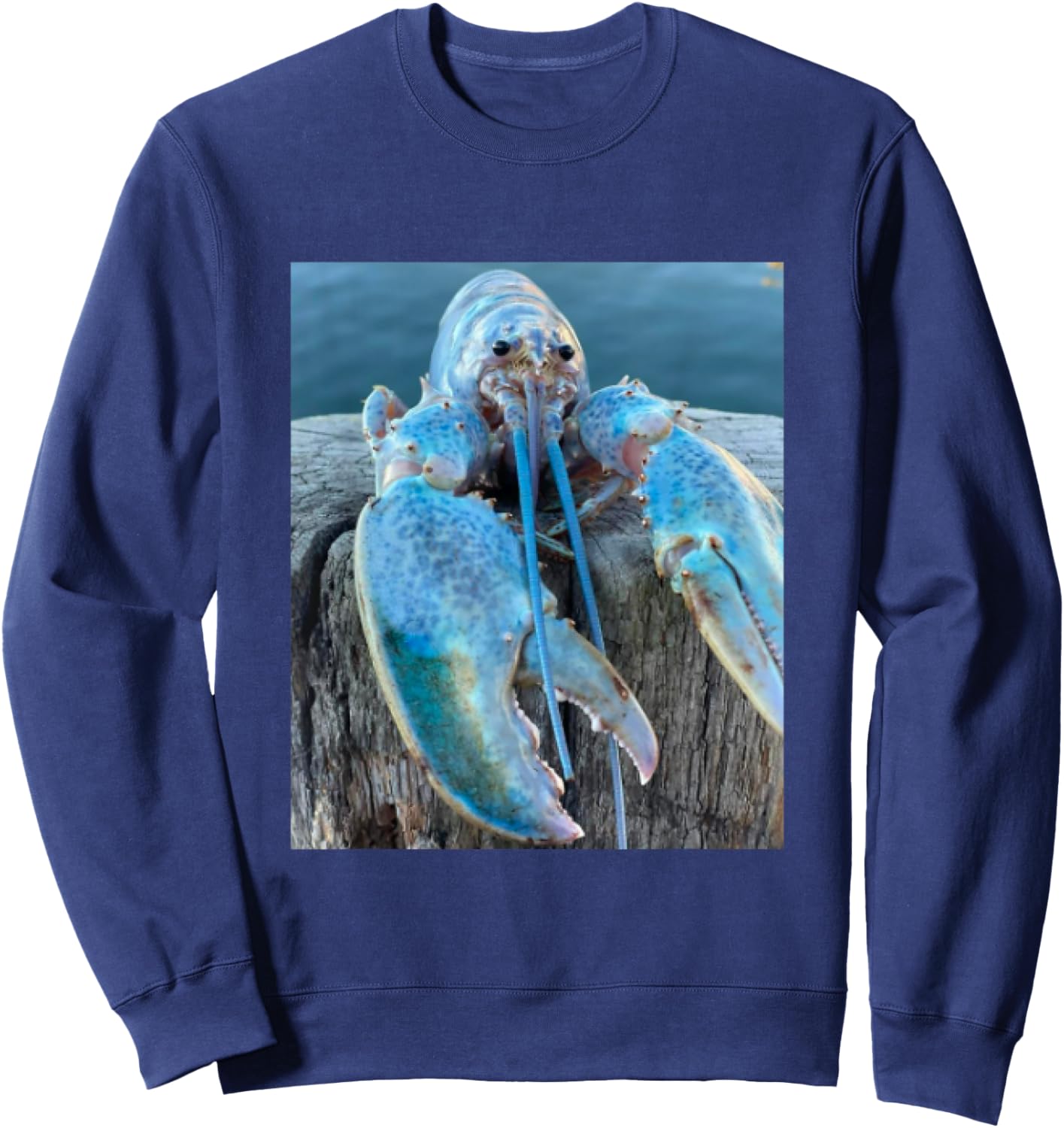 Funny Jumpscare Lobster Meme Blue Crustacean Sweatshirt - Sweatshirt | Navy