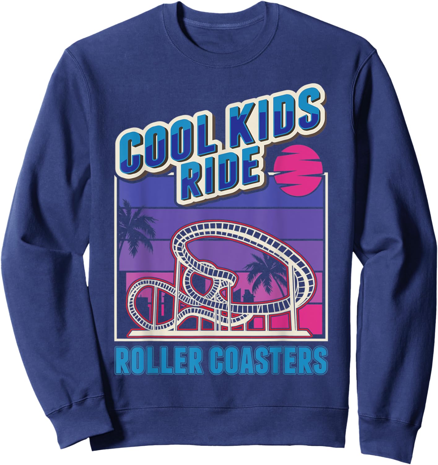 Cool kids ride Roller Coasters Roller Coaster Kids Sweatshirt - Sweatshirt | Navy