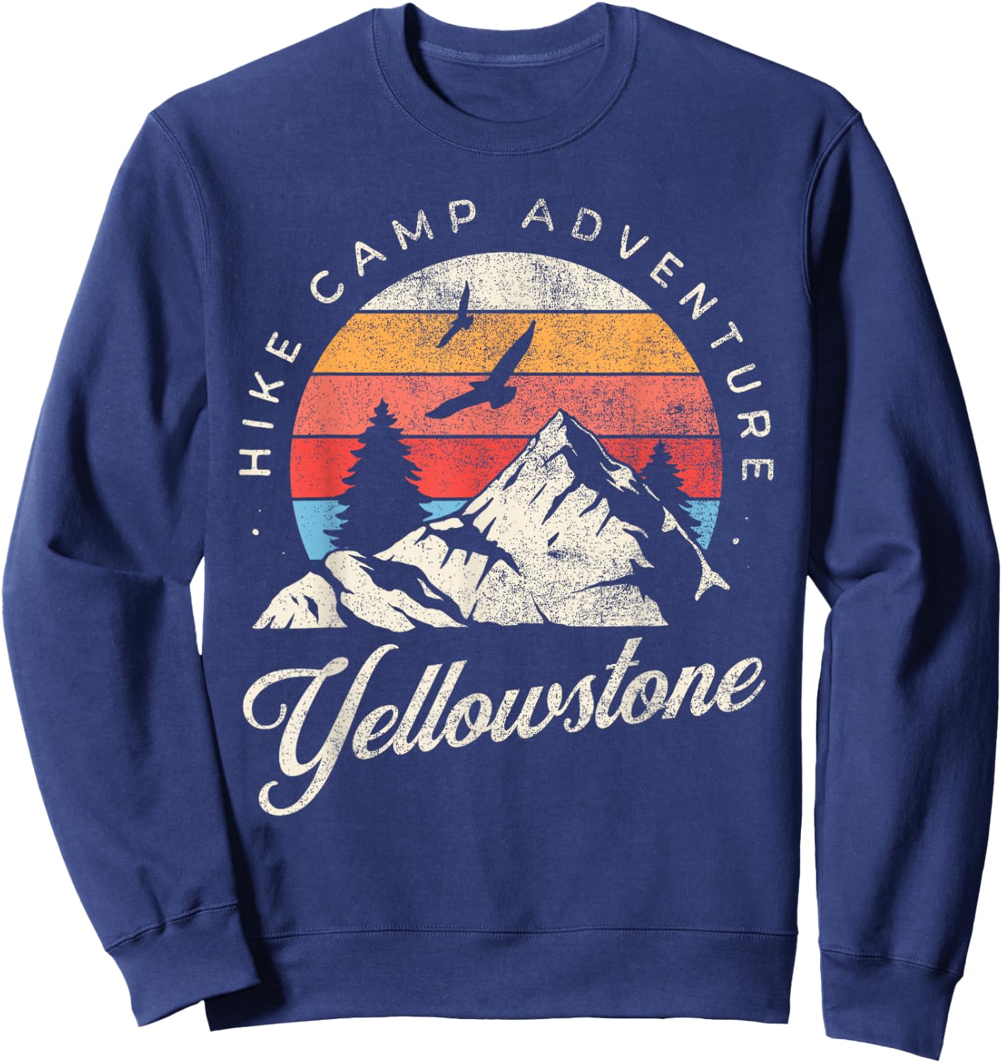 Yellowstone National Park Nature Mountains Hiking Outdoors Sweatshirt - Sweatshirt | Navy