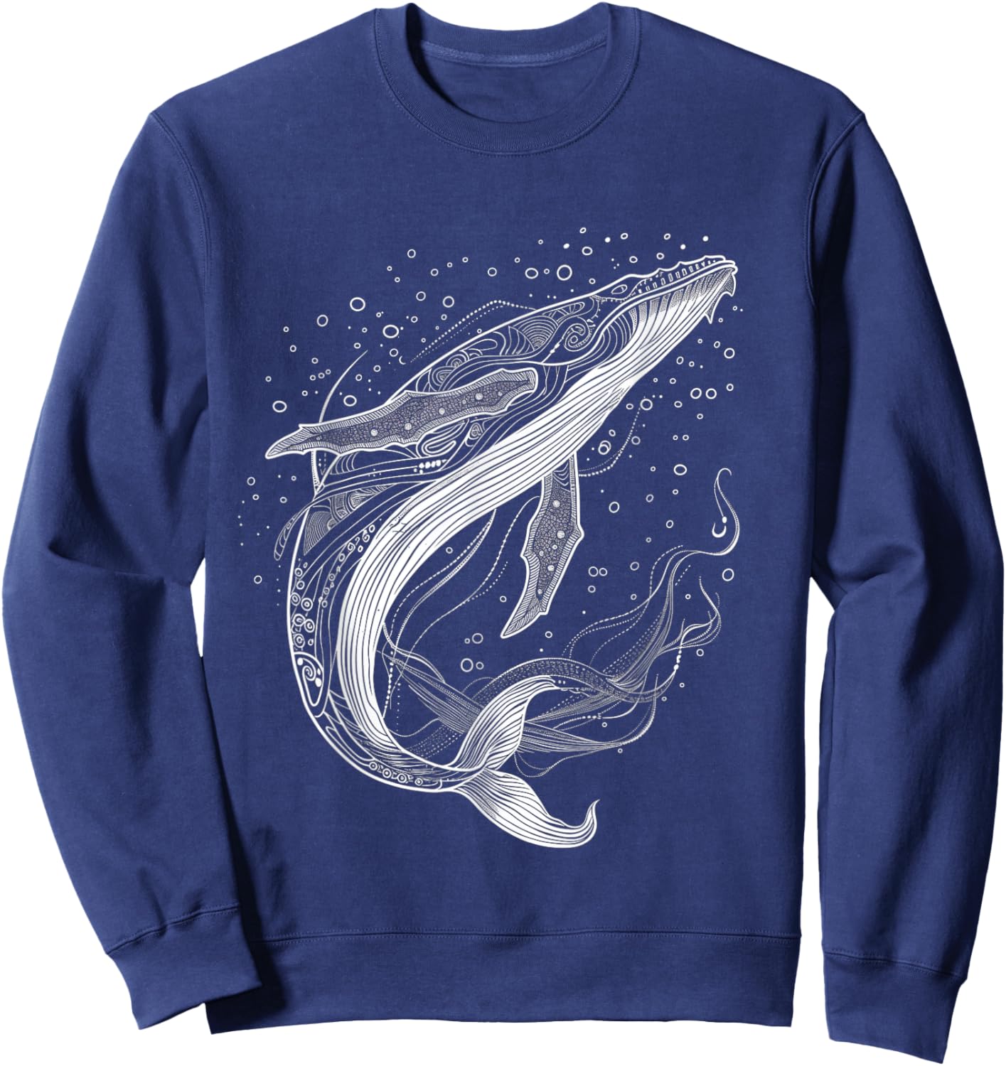 Blue Whale Humpback Whale Lover Sweatshirt - Sweatshirt | Navy