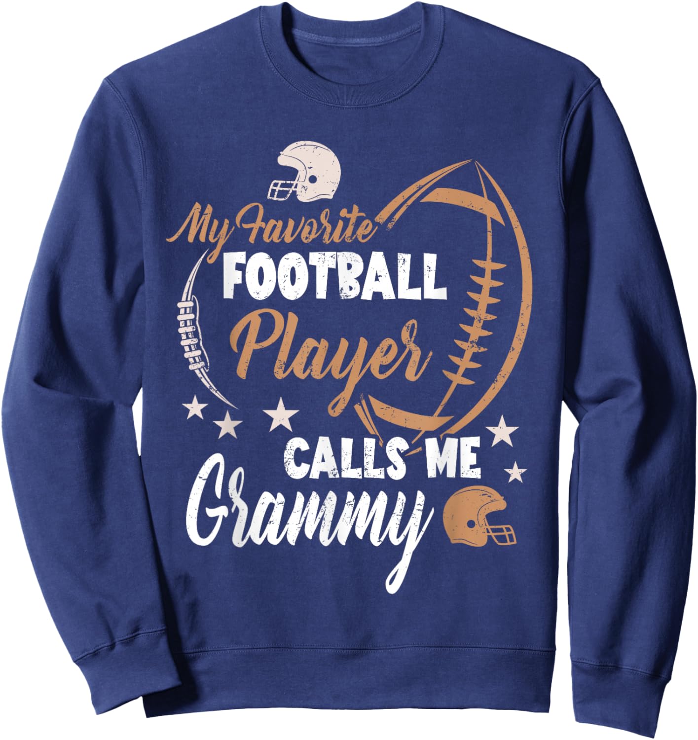 My Favorite Football Player Calls Me Grammy Family Matching Sweatshirt - Sweatshirt | Navy