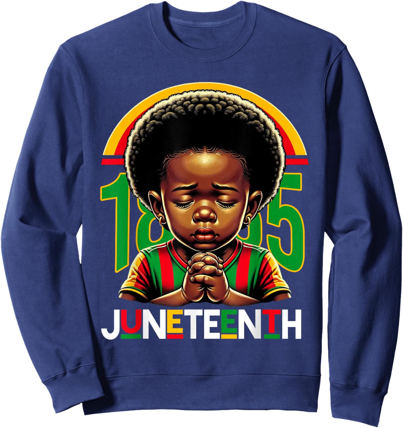 Kids Juneteenth Prince 1865 Black History Month Toddler Boy Sweatshirt - Sweatshirt | Navy