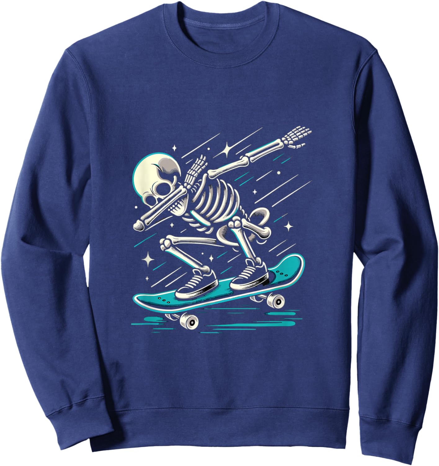Dabbing Skeleton Skater skateboard lover Sweatshirt - Sweatshirt | Navy