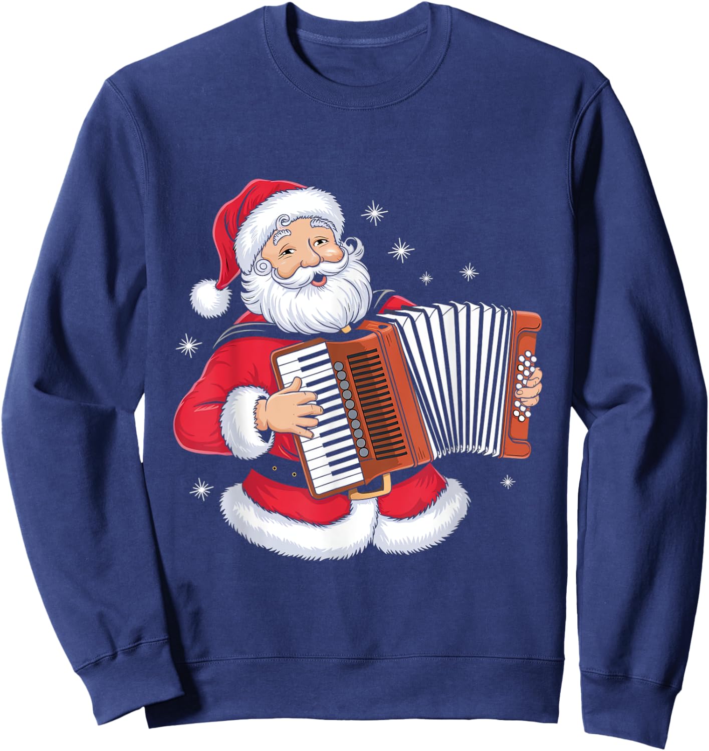 Santa Playing Accordion Xmas Christmas Sweatshirt - Sweatshirt | Navy