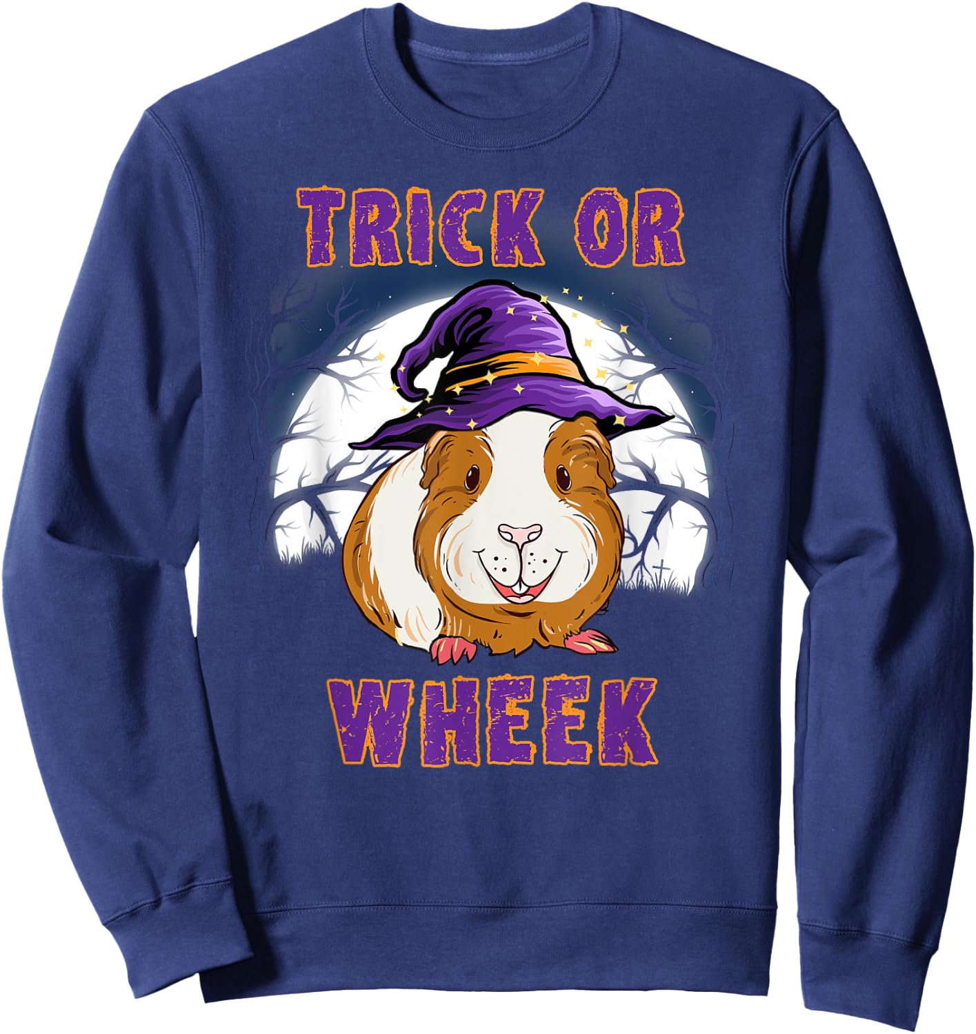 Trick Or Wheek Guinea Pig Halloween Sweatshirt - Sweatshirt | Navy