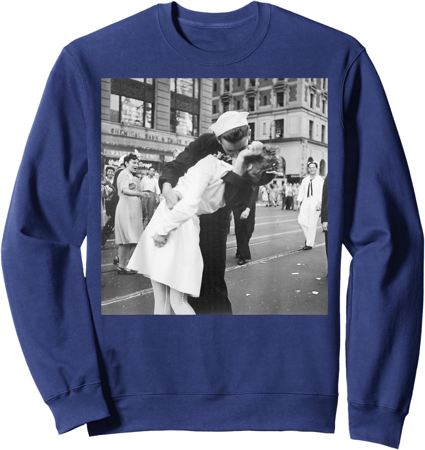 The Kiss V-J Day in Times Square Patriotic Graphic Sweatshirt - Sweatshirt | Navy