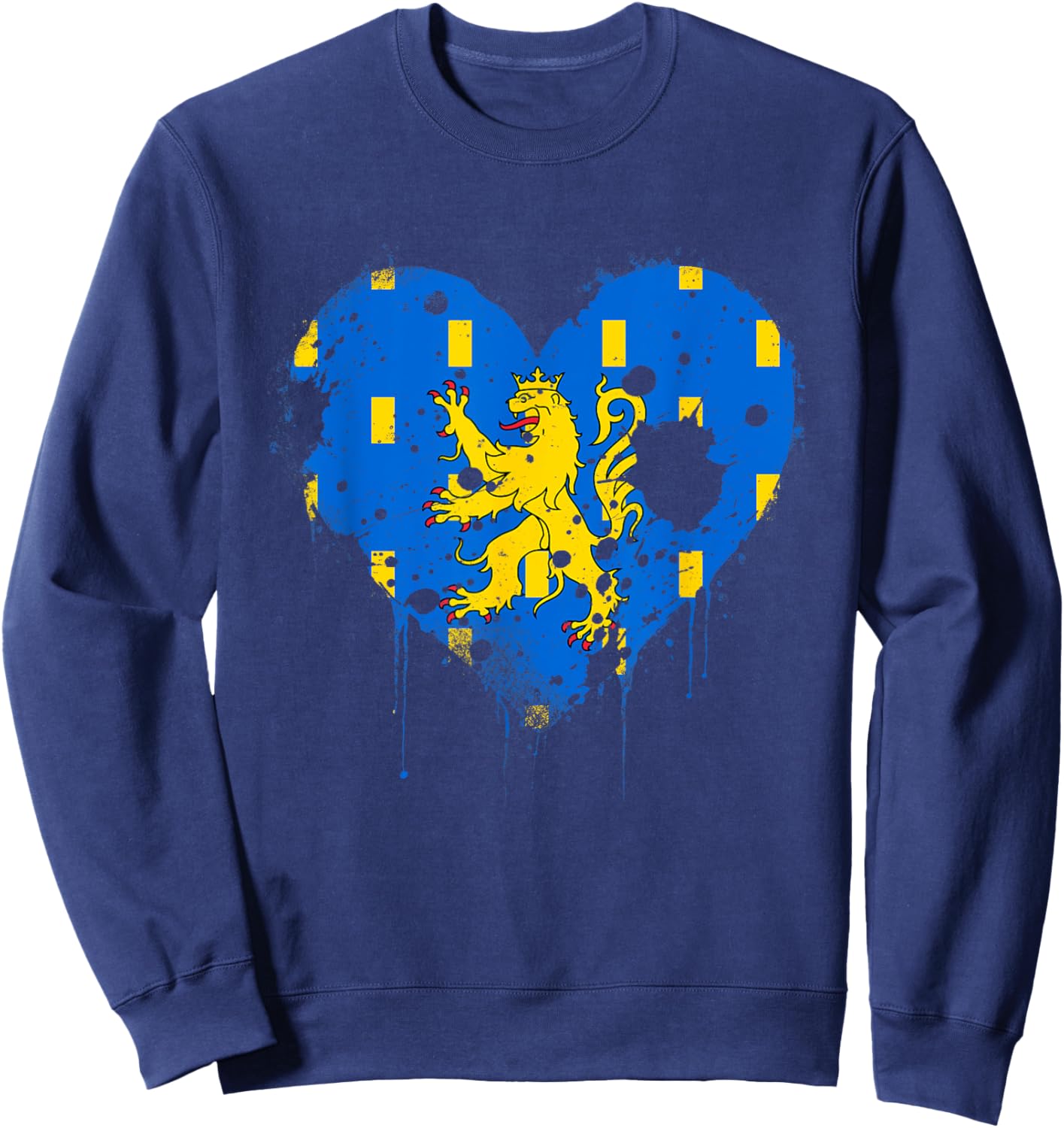 Vintage Franche-Comté Flag Gift Franc-Comtois Sweatshirt - Sweatshirt | Navy
