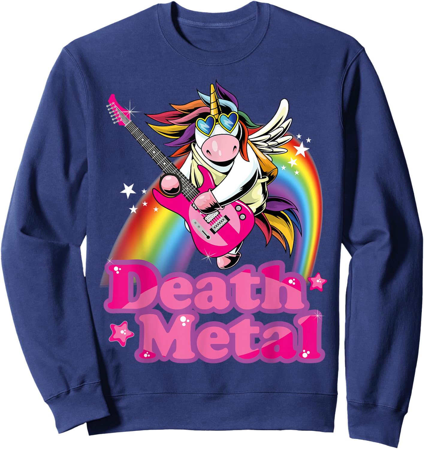 Cute Death Metal Heavy Metal Unicorn Sweatshirt - Sweatshirt | Navy