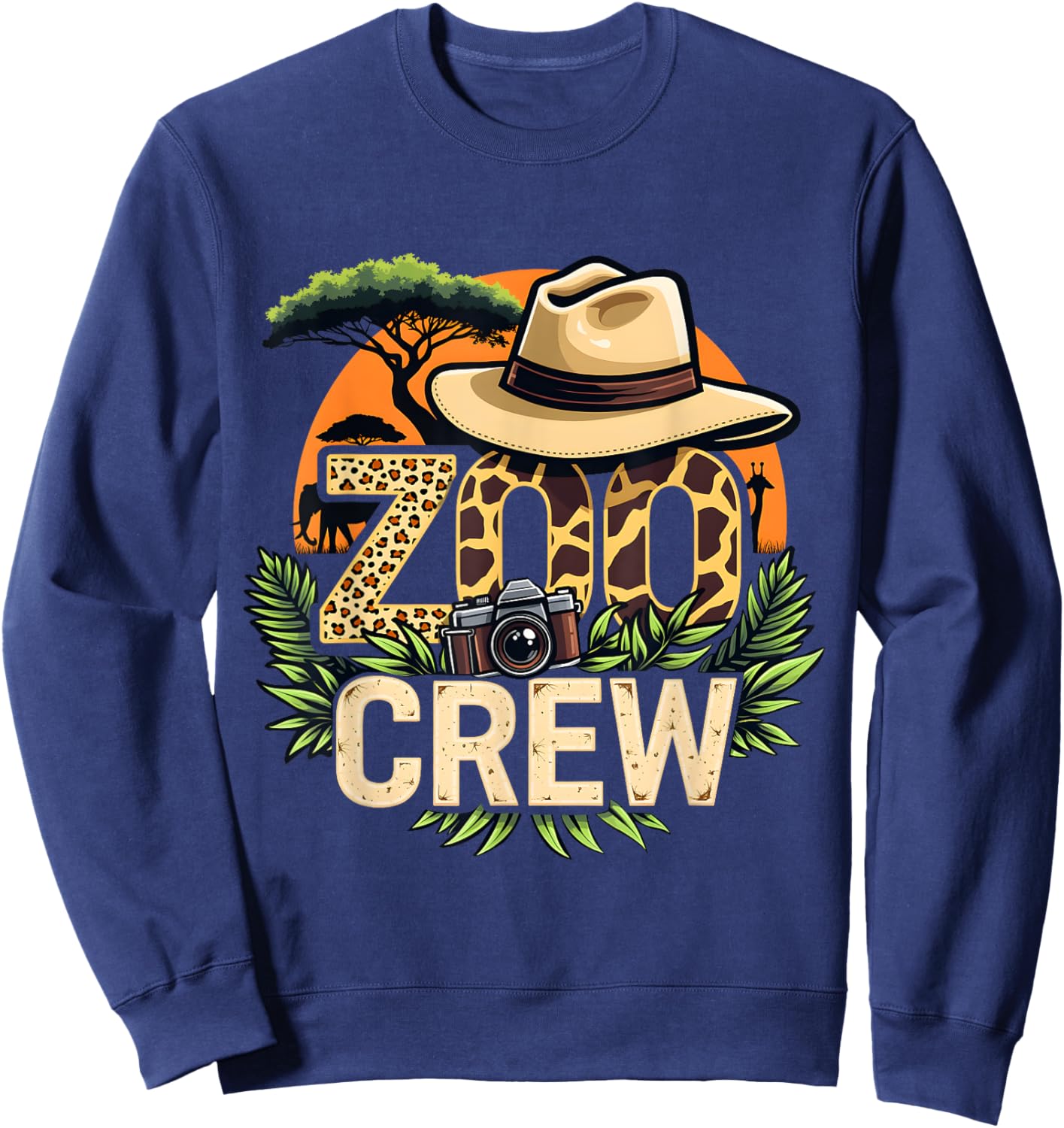 Zoo Crew Wildlife Animal Wild Field Trip Safari Animals Sweatshirt - Sweatshirt | Navy