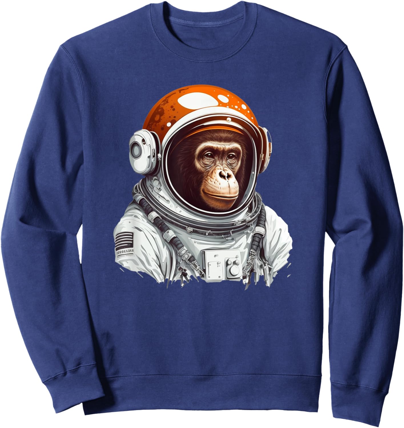 Space Vintage Travel Astronaut Monkey Astronaut Sweatshirt - Sweatshirt | Navy