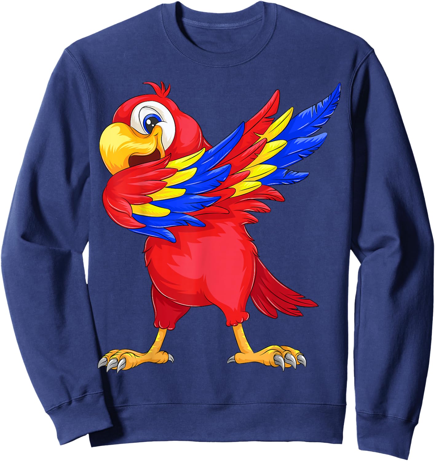 Cool Parrot Art Women Pet Bird Tropical Parrot Lover Sweatshirt - Sweatshirt | Navy