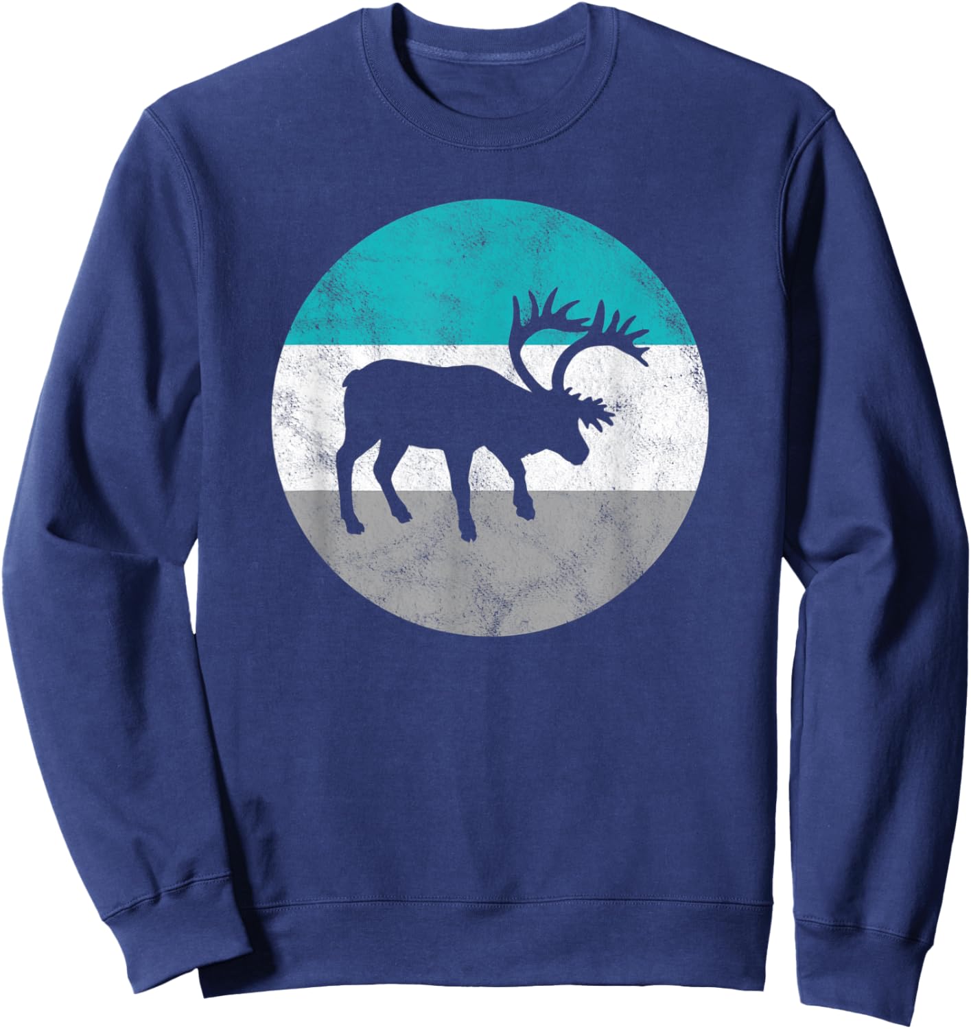 Caribou Retro Gift Women Boys & Girls Sweatshirt - Sweatshirt | Navy