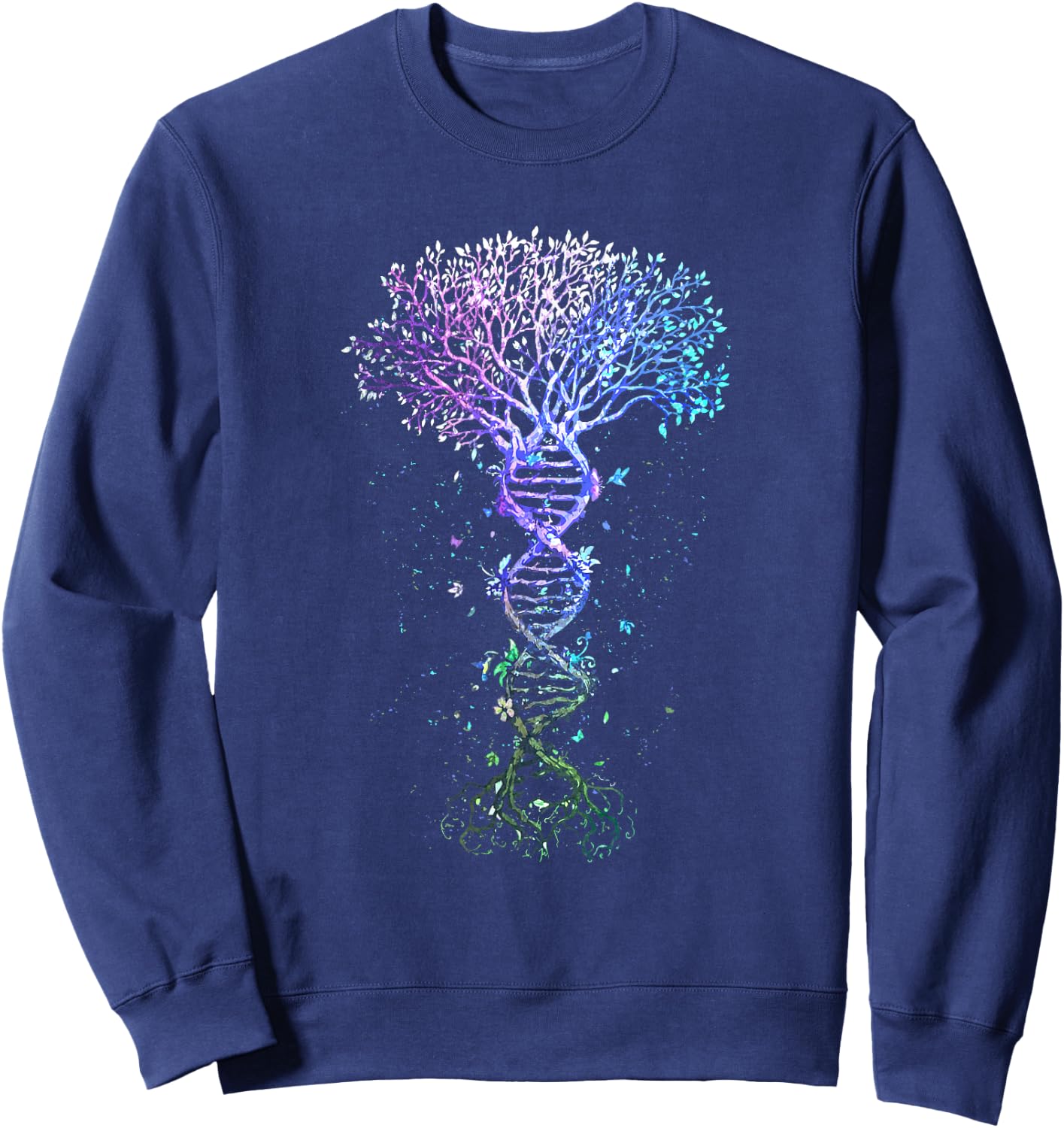 DNA Tree Life Earth Genetics Biologist Science Gift Sweatshirt - Sweatshirt | Navy