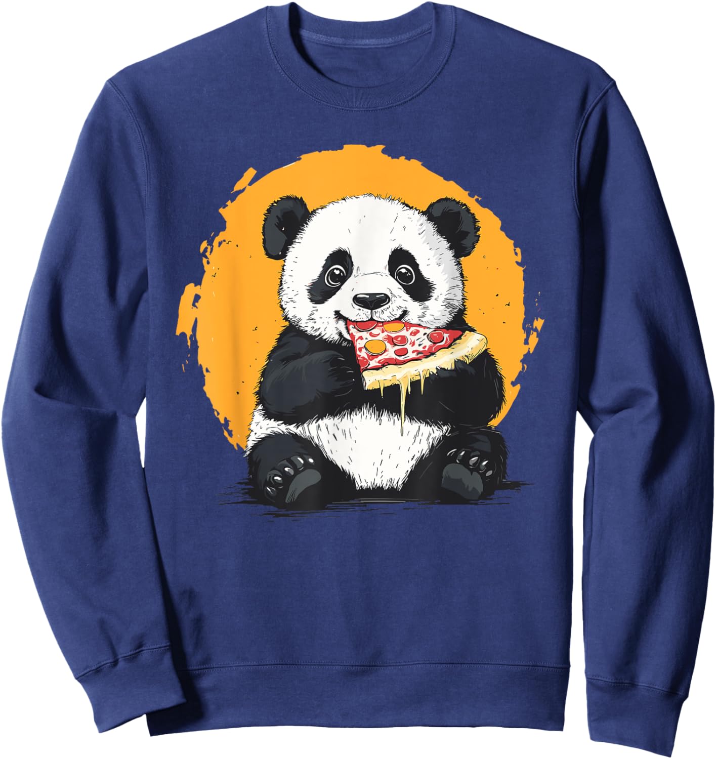 Panda eating pizza illustration for kids Sweatshirt - Sweatshirt | Navy
