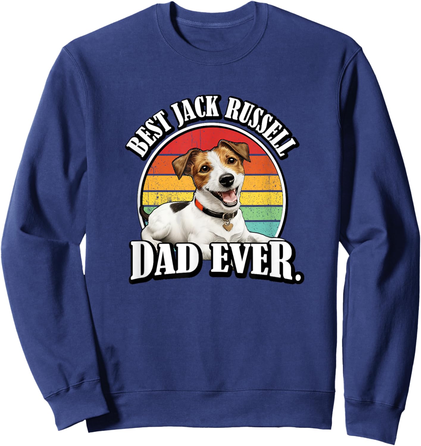 JRT Dog Lover Retro Vintage Best Jack Russell Dad Sweatshirt - Sweatshirt | Navy