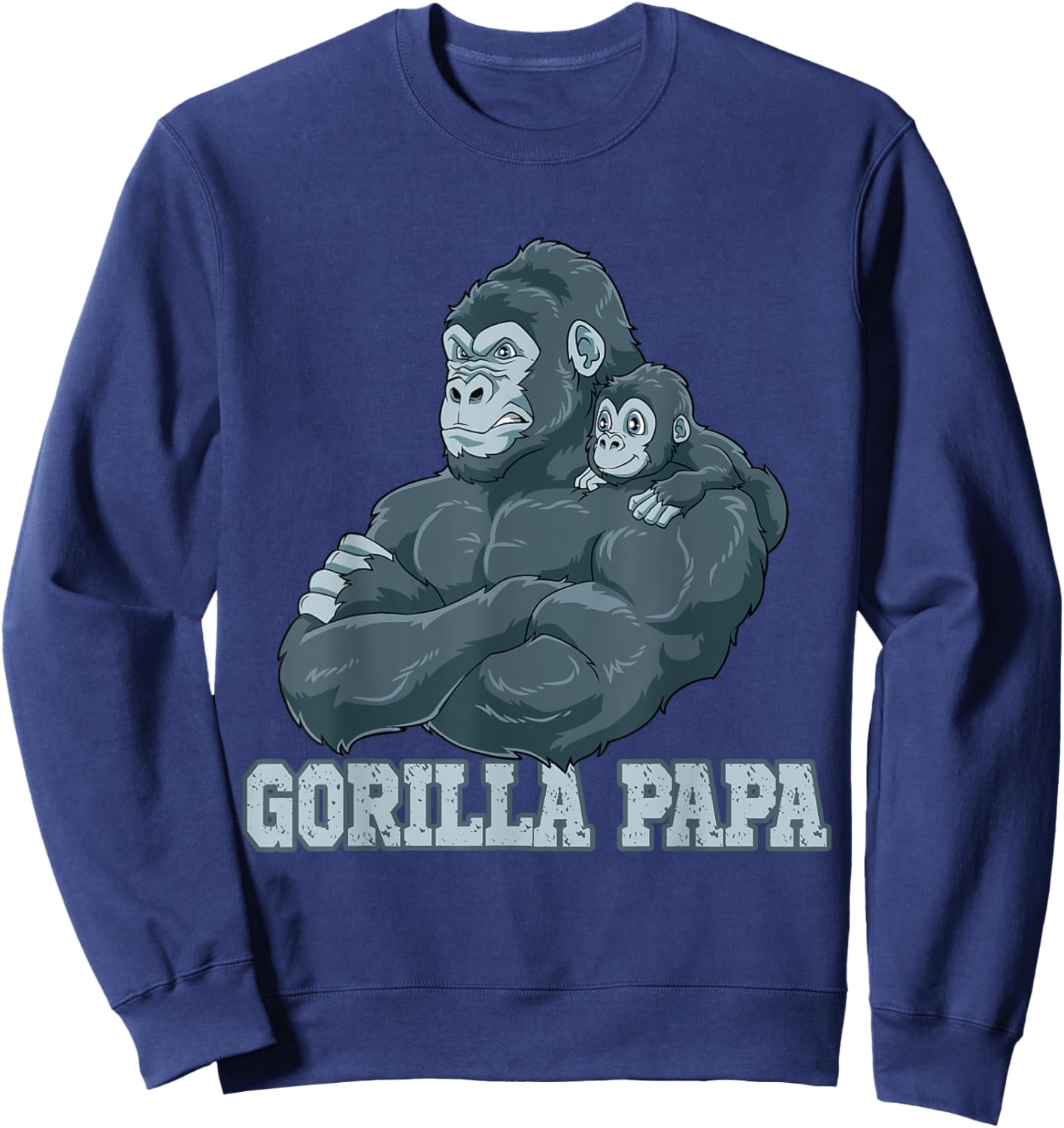 Gorilla Papa Vater und Baby Papa Father's Day Sweatshirt - Sweatshirt | Navy