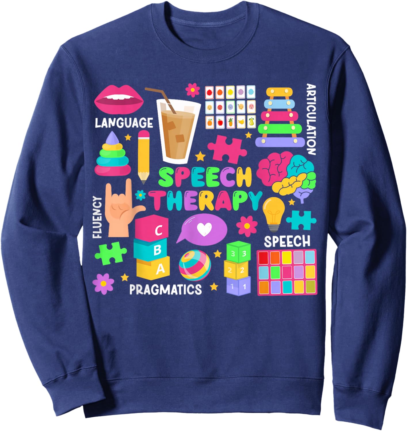 Speech Therapy SLP Speech Language Pathologist Sweatshirt - Sweatshirt | Navy