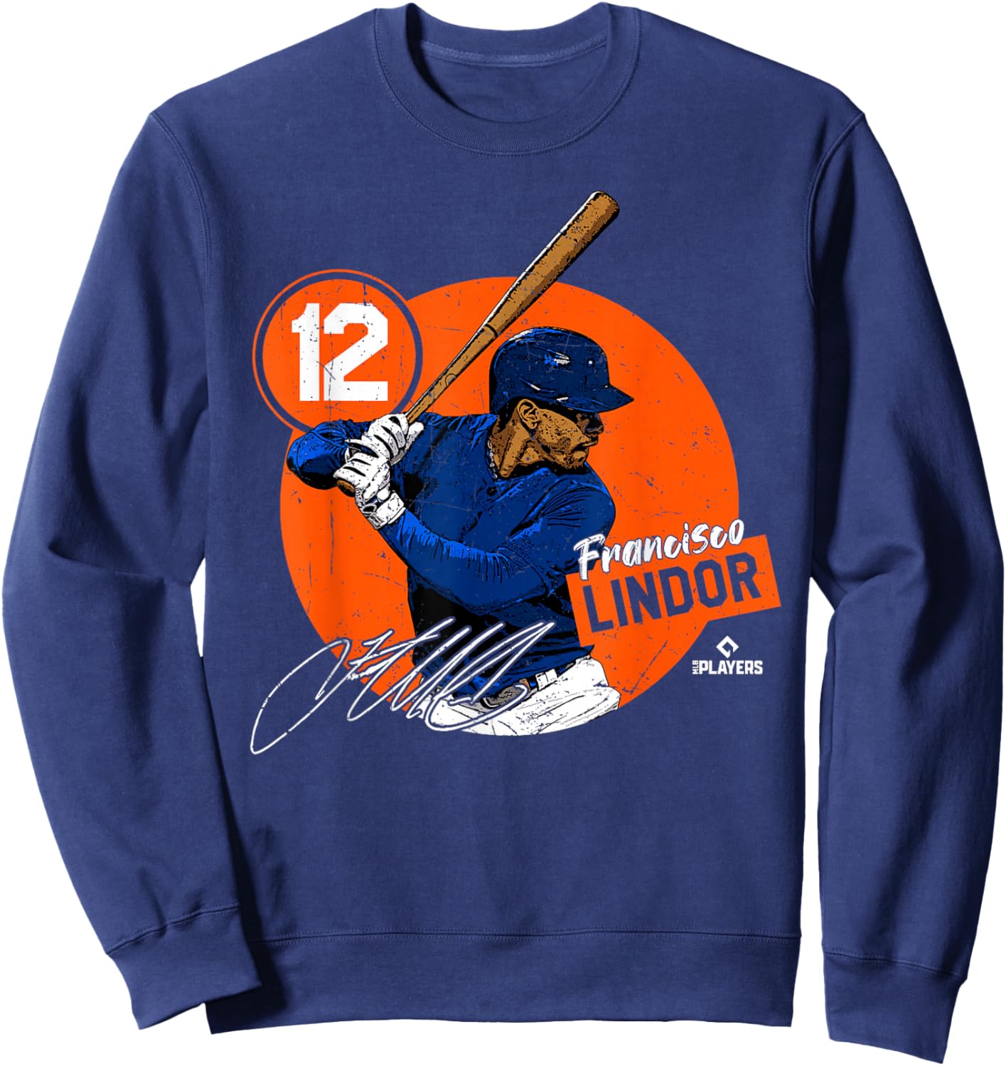 Francisco Lindor | New York Baseball MLB Player | MLBLIN4008 Sweatshirt - Sweatshirt | Navy