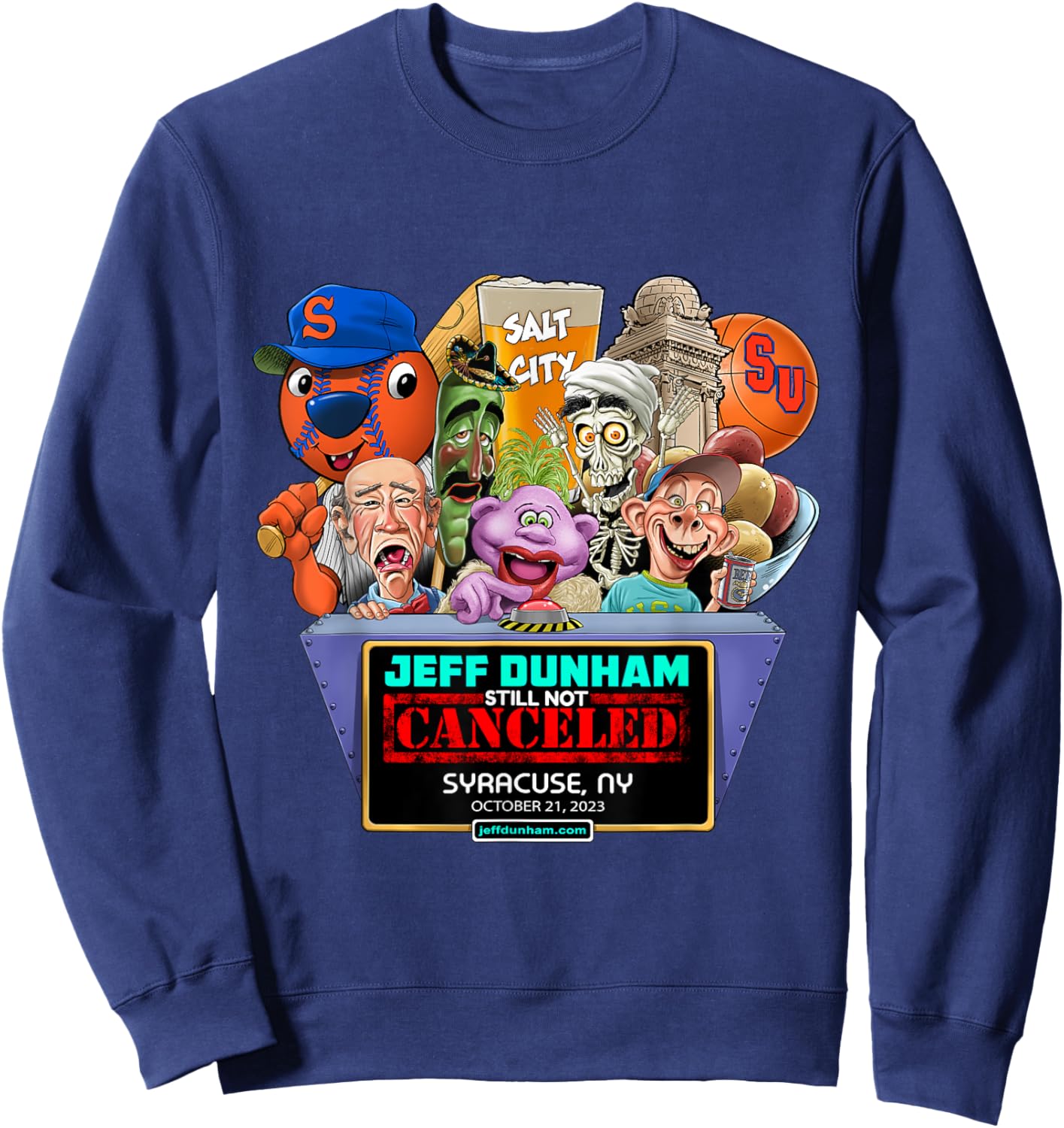 Jeff Dunham Syracuse, NY (2023) Sweatshirt - Sweatshirt | Navy