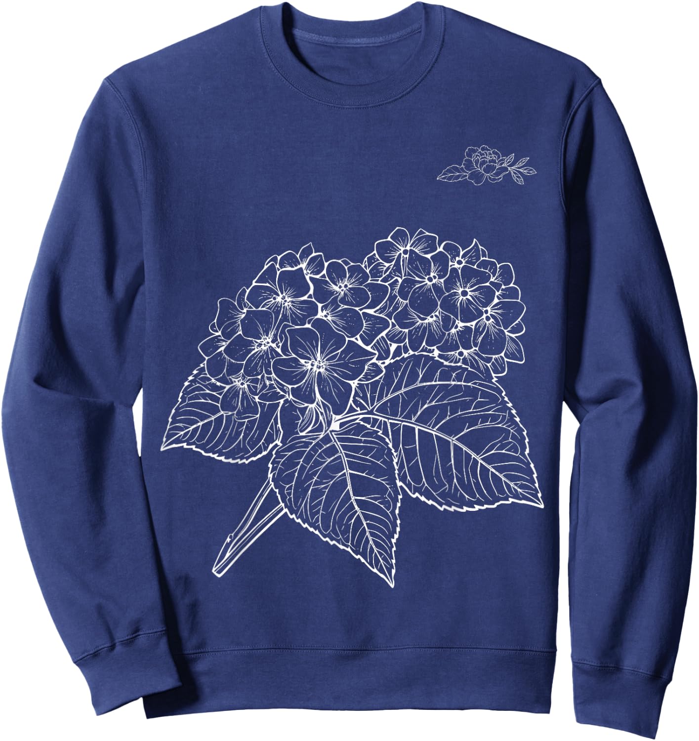 Hydrangea Flower Funny Design Women Sweatshirt - Sweatshirt | Navy