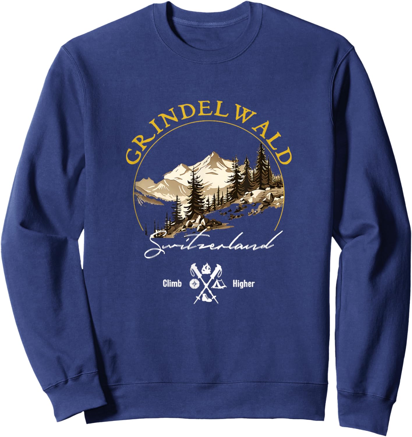 Grindelwald Retro Vintage Apparel - Grindelwald Souvenir Sweatshirt - Sweatshirt | Navy