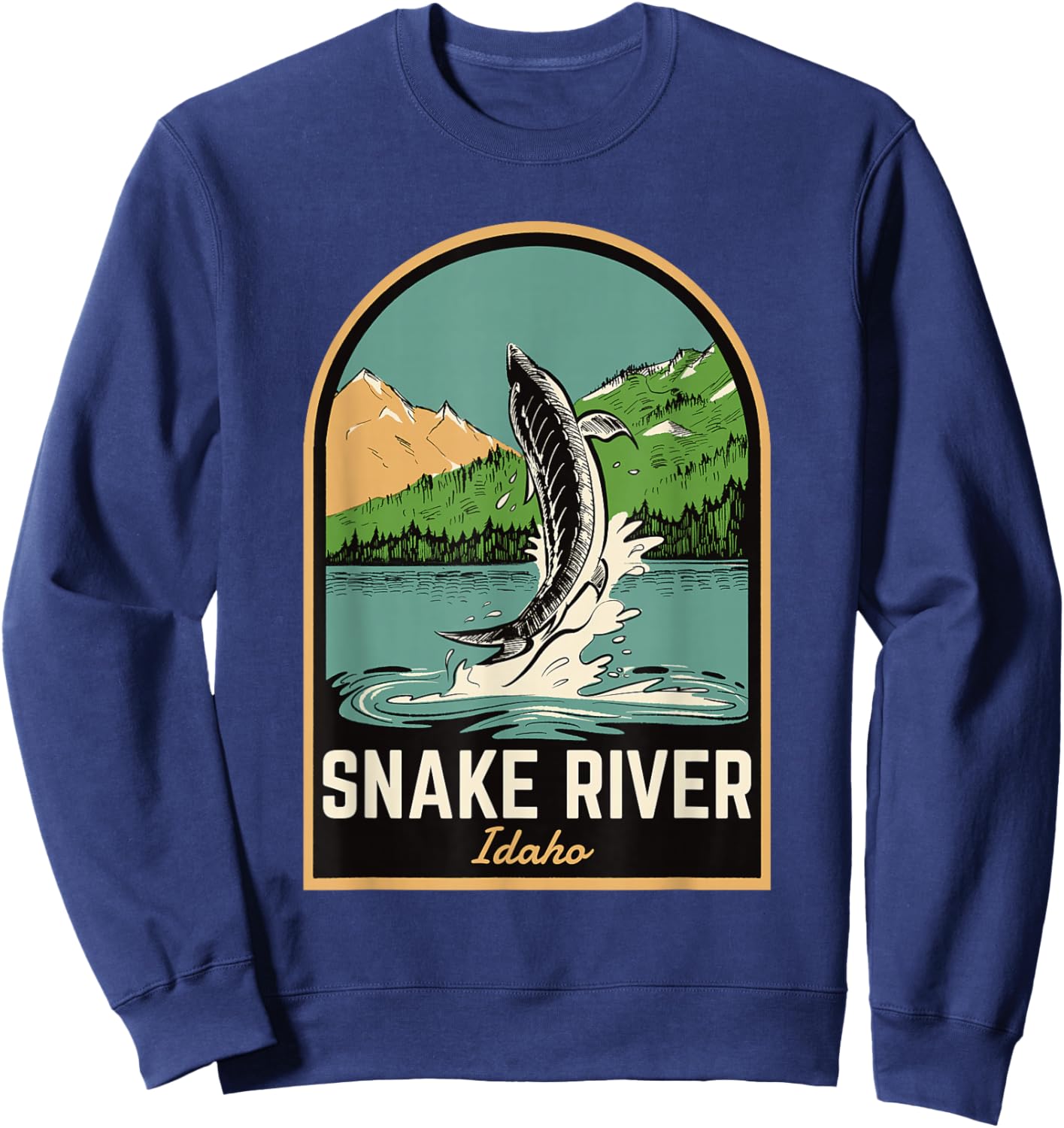 Snake River Sturgeon Fishing Sweatshirt - Sweatshirt | Navy