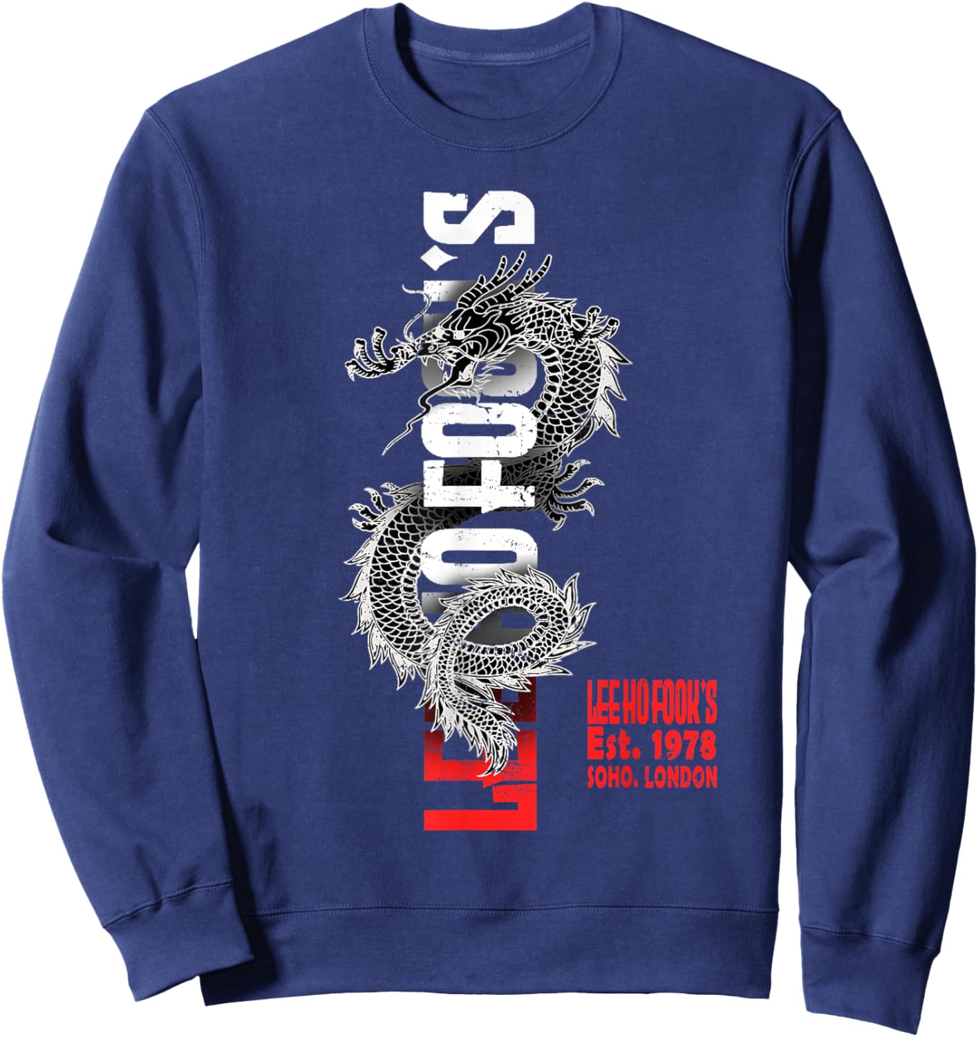 Vintage Lee Ho Fooks Chinese Restaurant China Dragon Sweatshirt - Sweatshirt | Navy