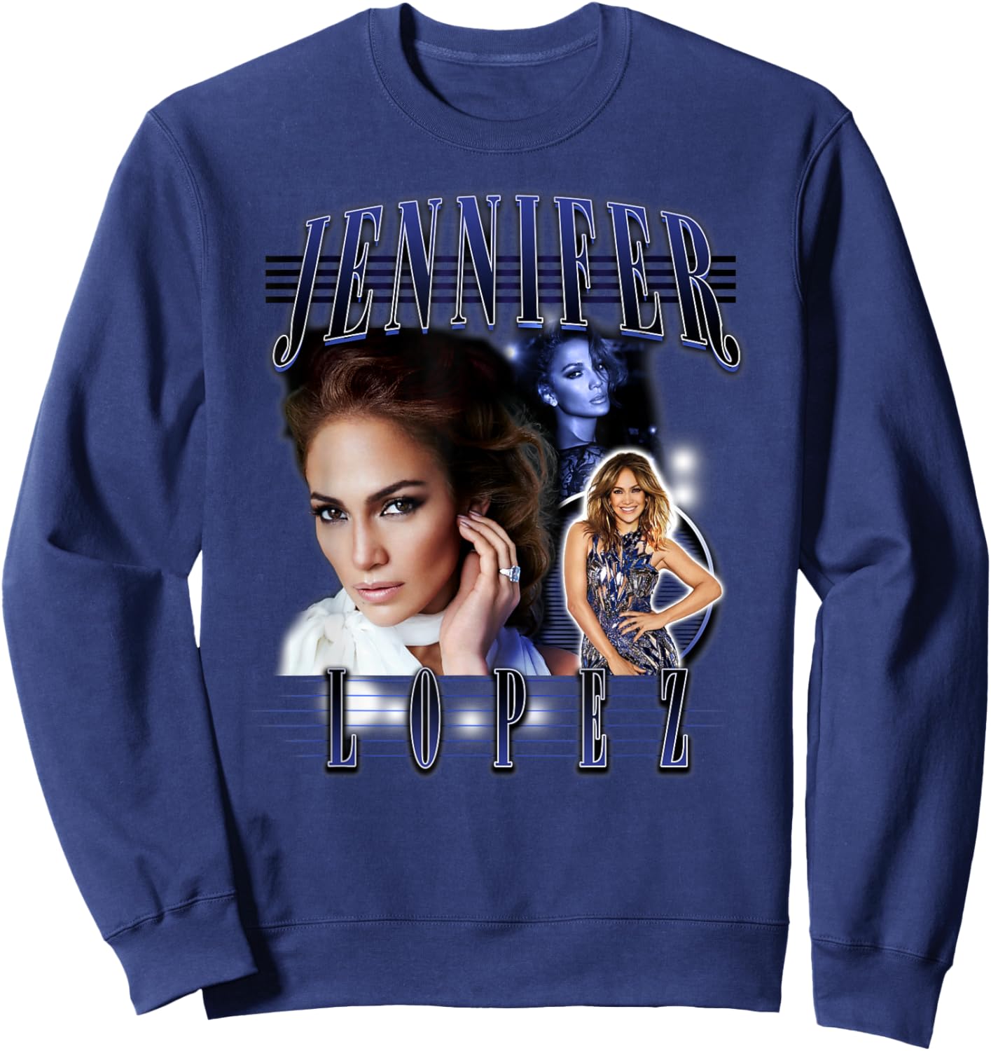 Jennifer Lopez Three Pose Collage Sweatshirt - Sweatshirt | Navy