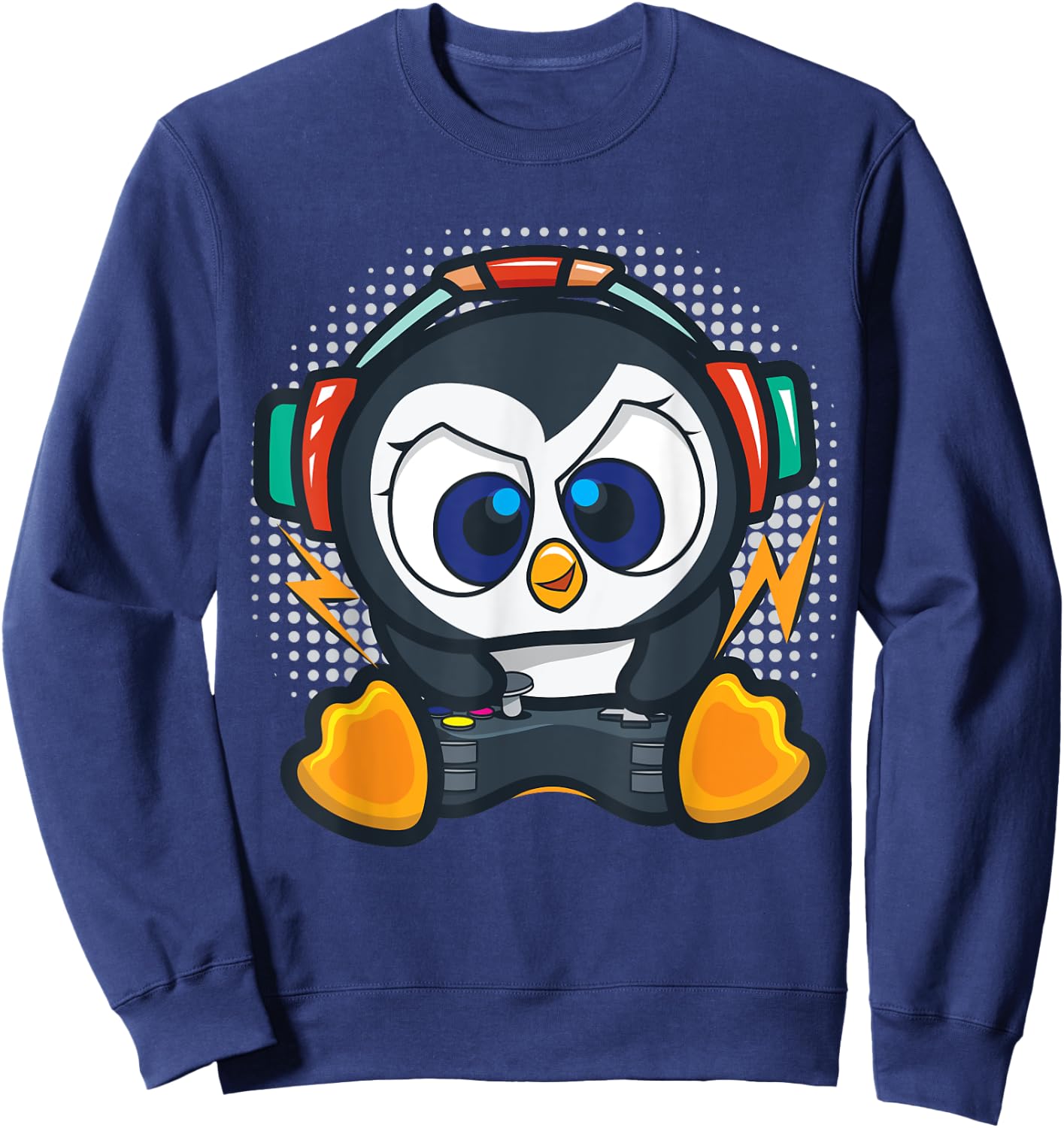 Penguin Gaming Shirt Boys Kids Gamer Gift Penguin Lover Sweatshirt - Sweatshirt | Navy