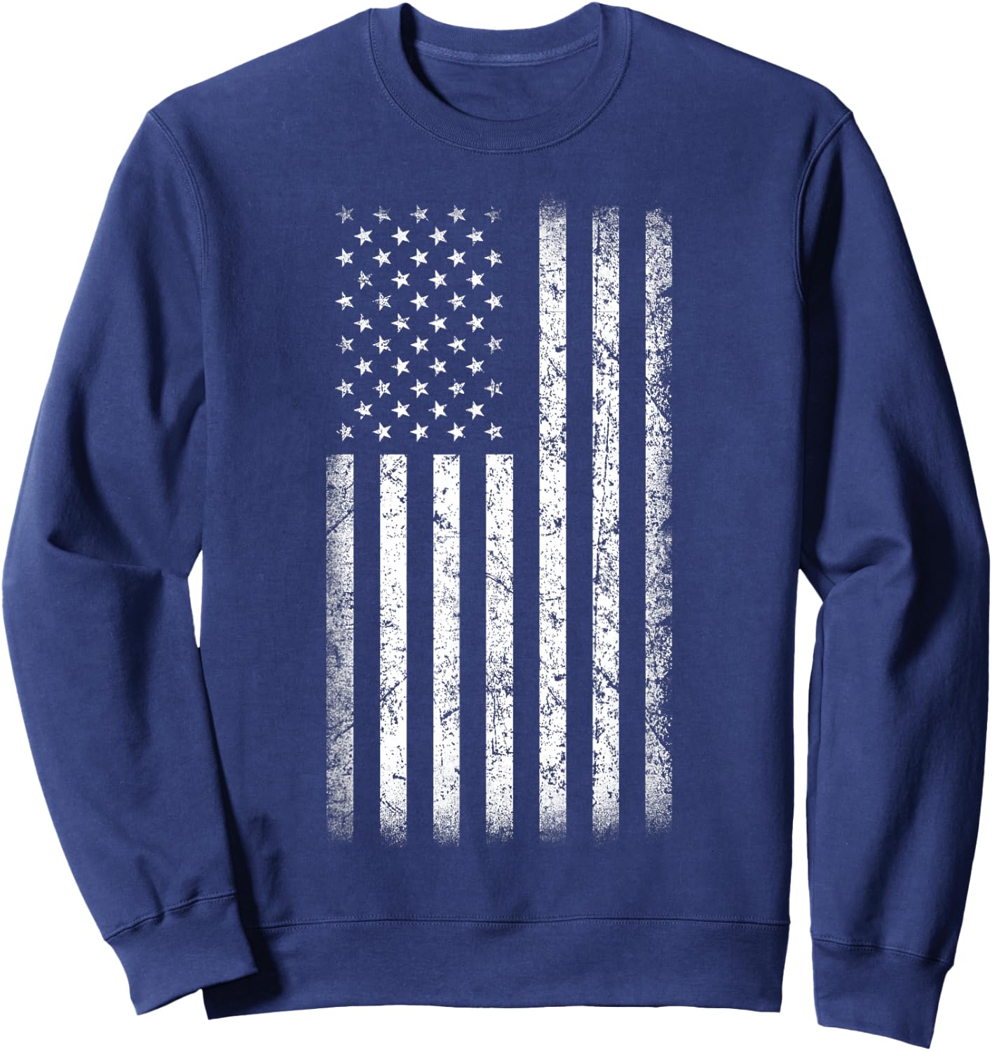Black and White American Flag Vintage Style Sweatshirt - Sweatshirt | Navy