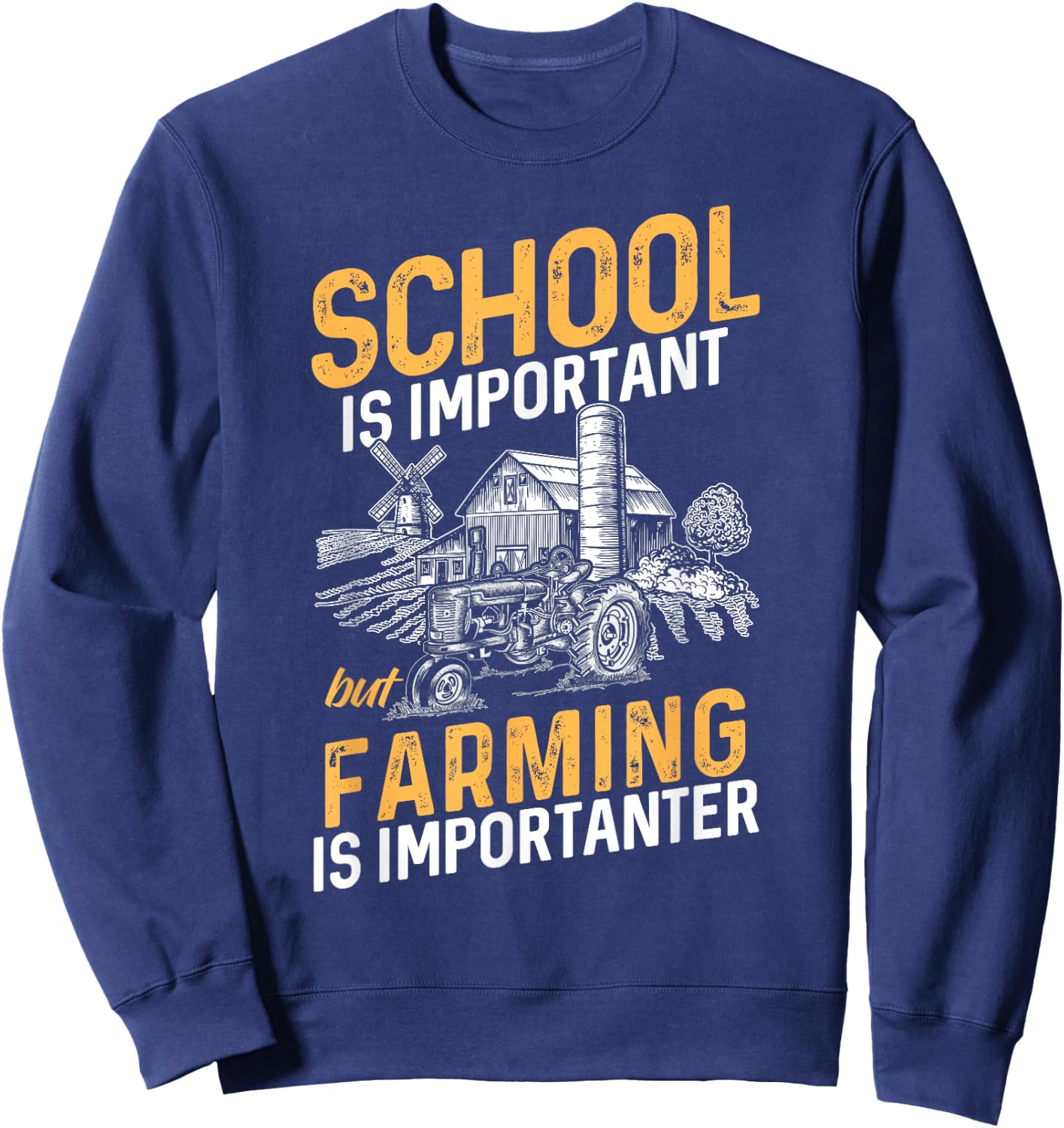 Funny Farmer Shirt Teen Boy Tractor Lover Rancher Sweatshirt - Sweatshirt | Navy